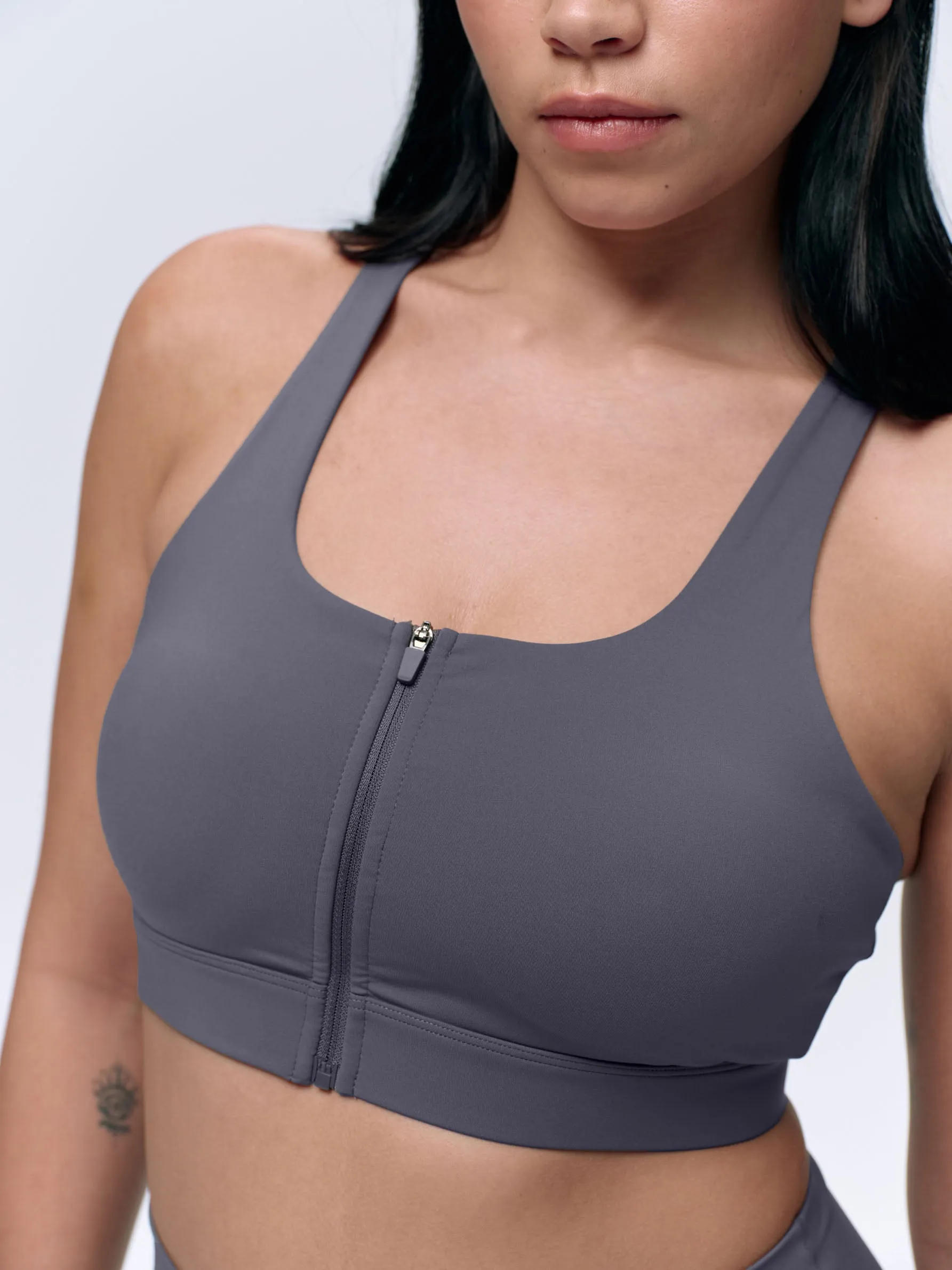 Ultimate Zip Front Bra - Dark Grey sold by Adanola product image thumbnail 4