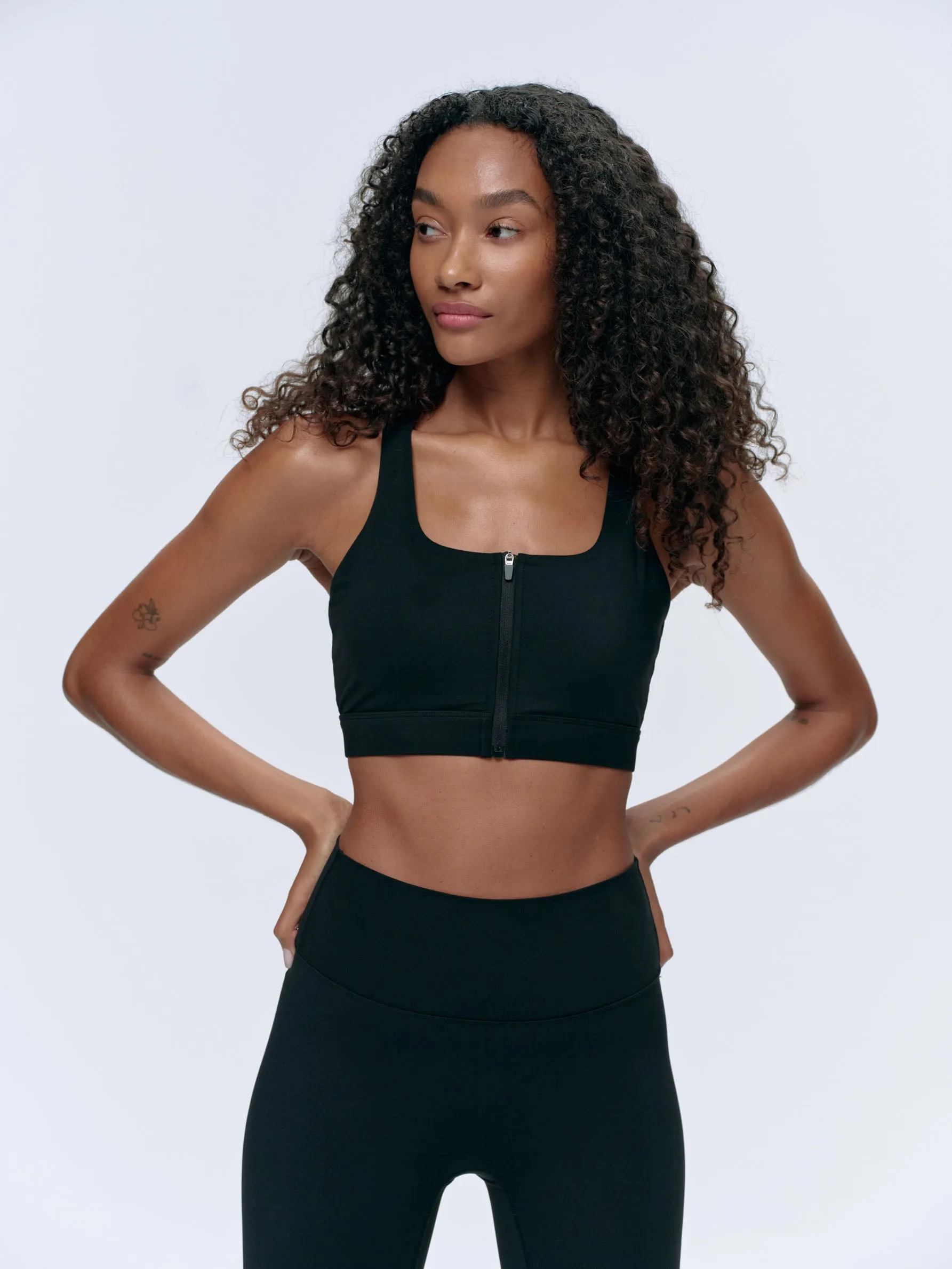 Ultimate Zip Front Bra - Black sold by Adanola