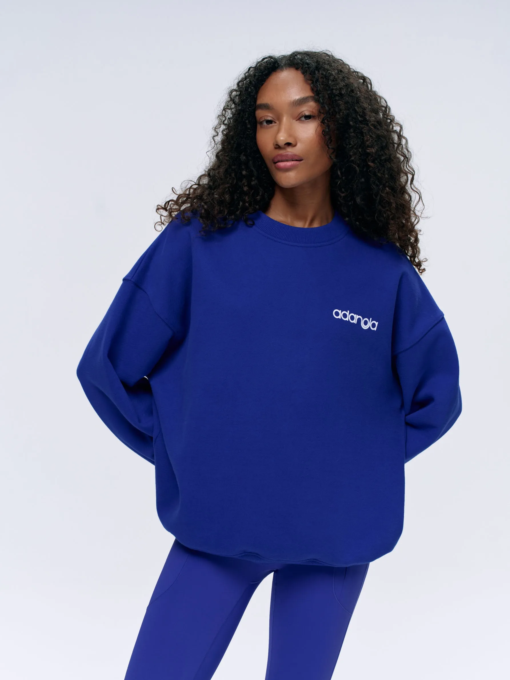 Motion Oversized Sweatshirt - Cobalt Blue/White sold by Adanola