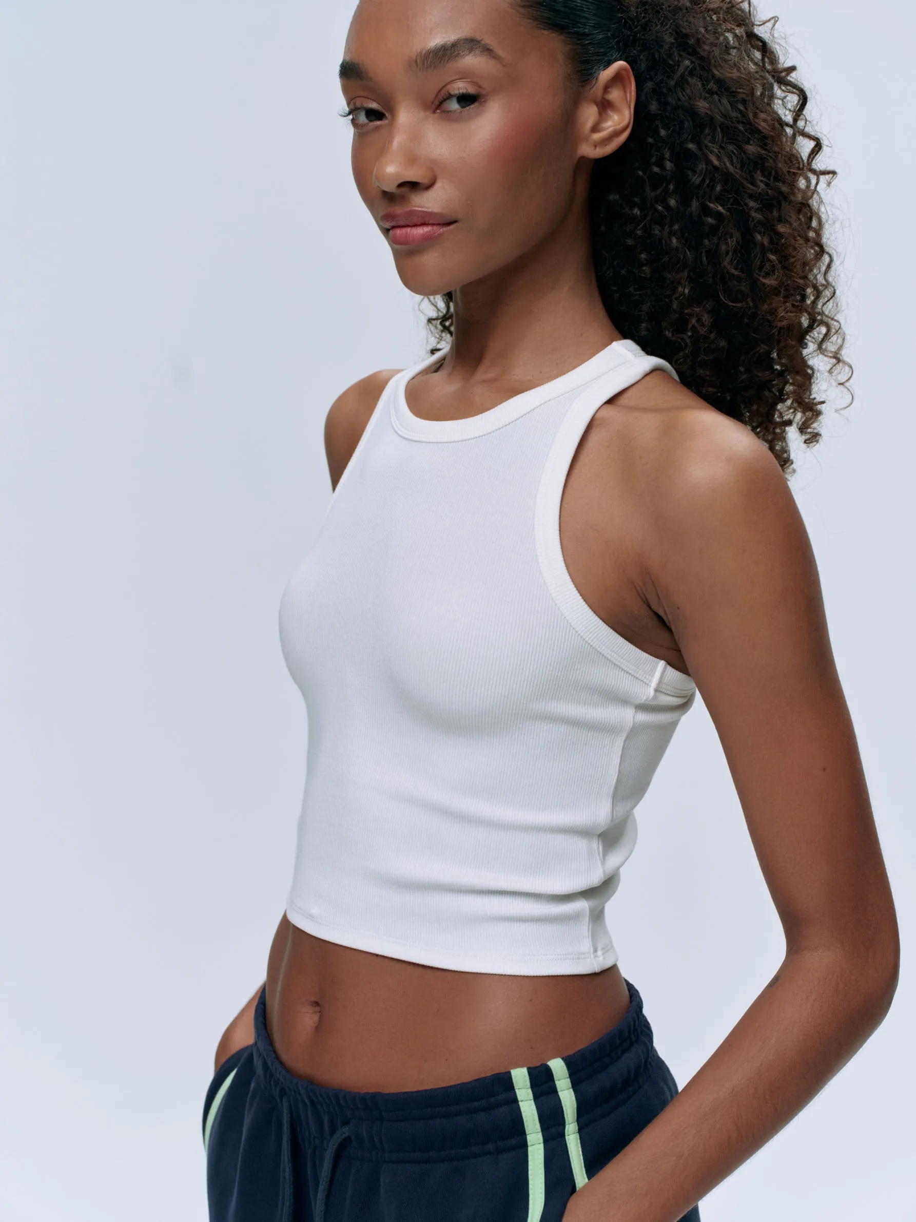 Rib Tank Top - White sold by Adanola product image thumbnail 3