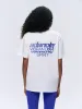 Community Spirit Short Sleeve Oversized T-shirt - White/Cobalt Blue sold by Adanola