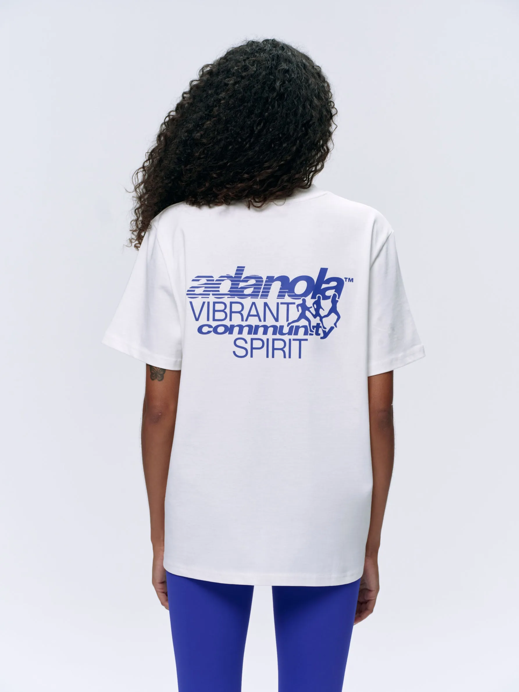 Community Spirit Short Sleeve Oversized T-shirt - White/Cobalt Blue sold by Adanola product image thumbnail 2