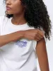 Community Spirit Short Sleeve Oversized T-shirt - White/Cobalt Blue sold by Adanola