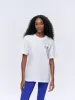 Community Spirit Short Sleeve Oversized T-shirt - White/Cobalt Blue sold by Adanola