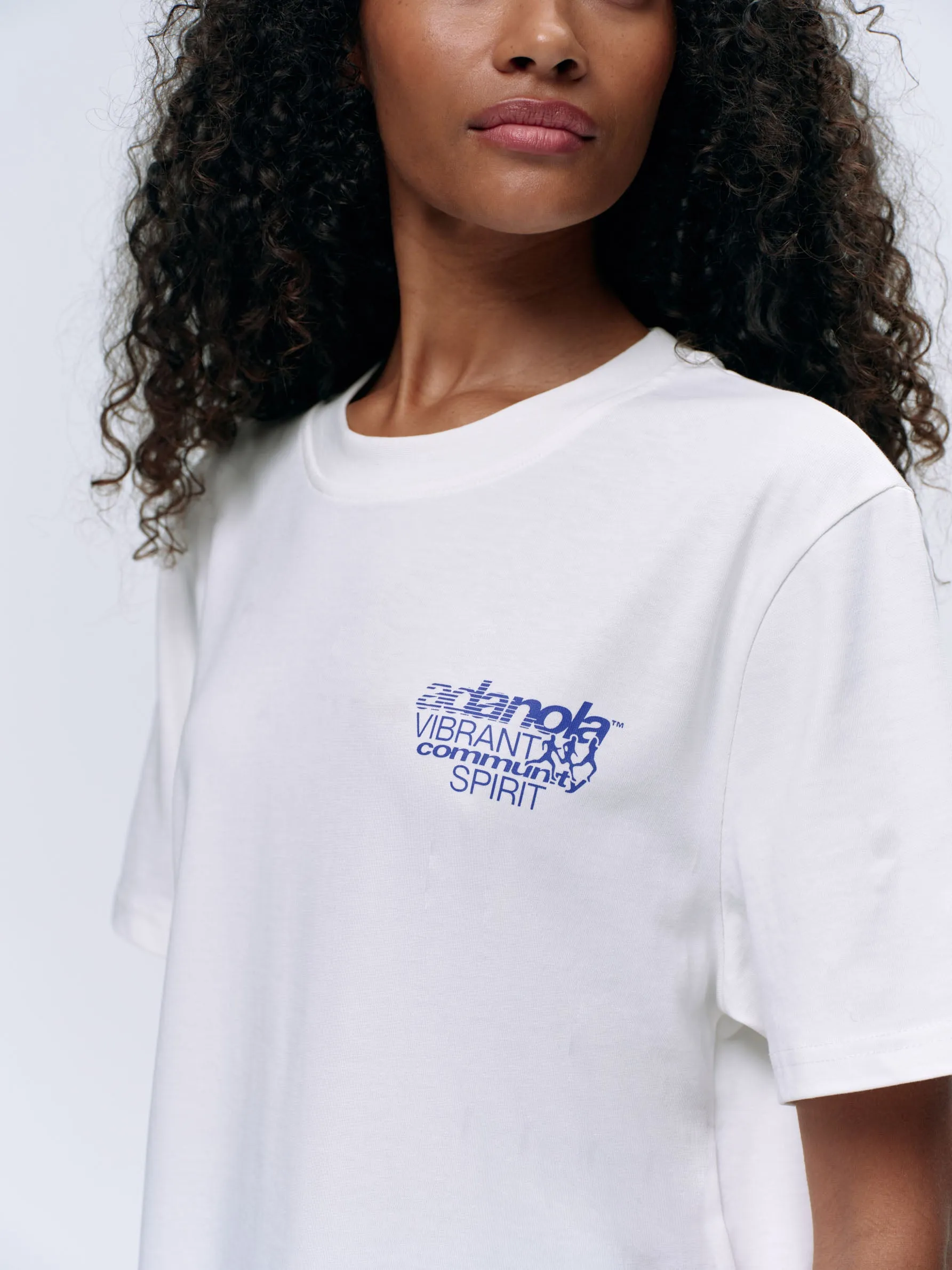 Community Spirit Short Sleeve Oversized T-shirt - White/Cobalt Blue sold by Adanola product image thumbnail 3