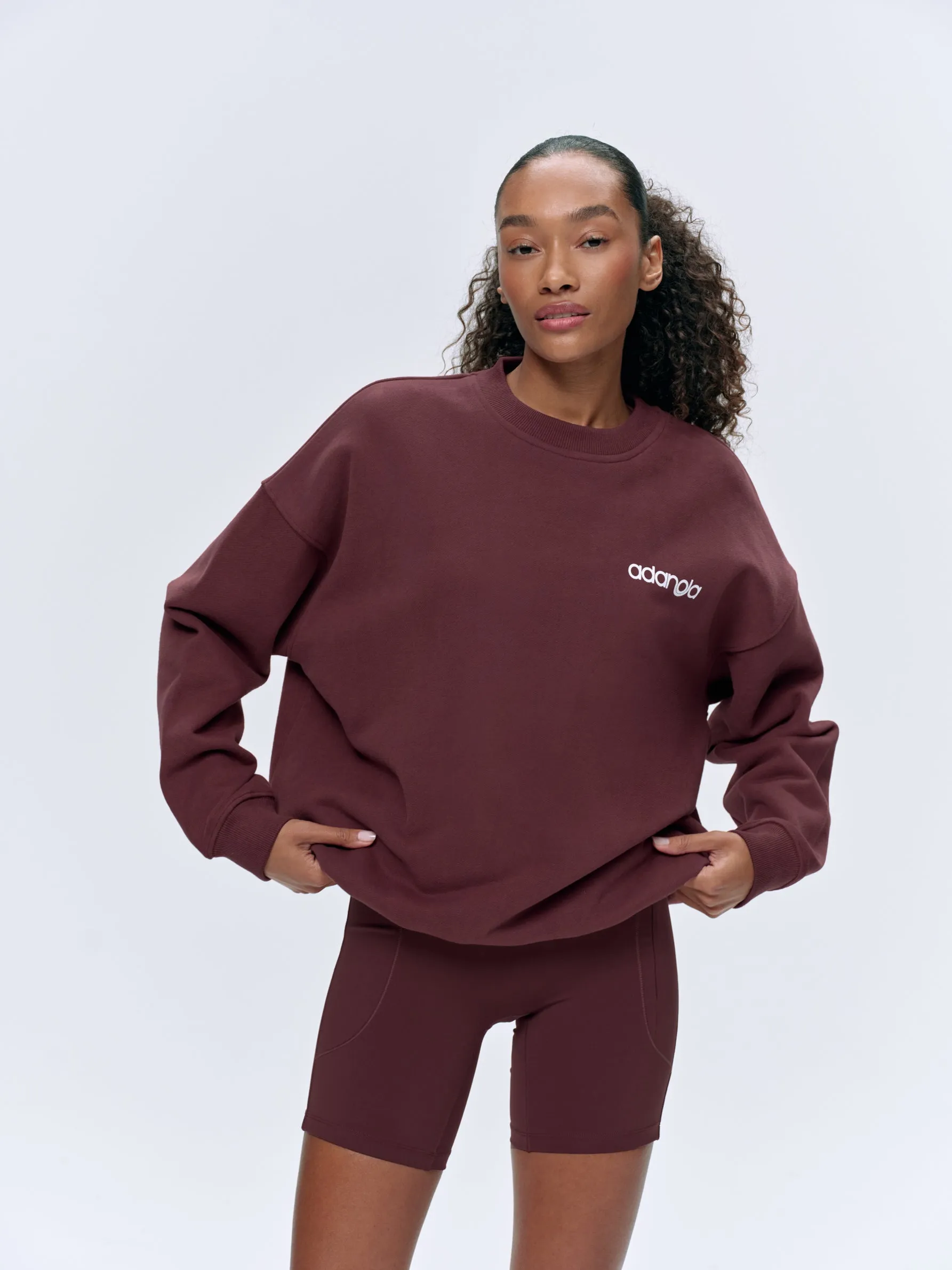 Motion Oversized Sweatshirt - Burgundy/White sold by Adanola product image thumbnail 4