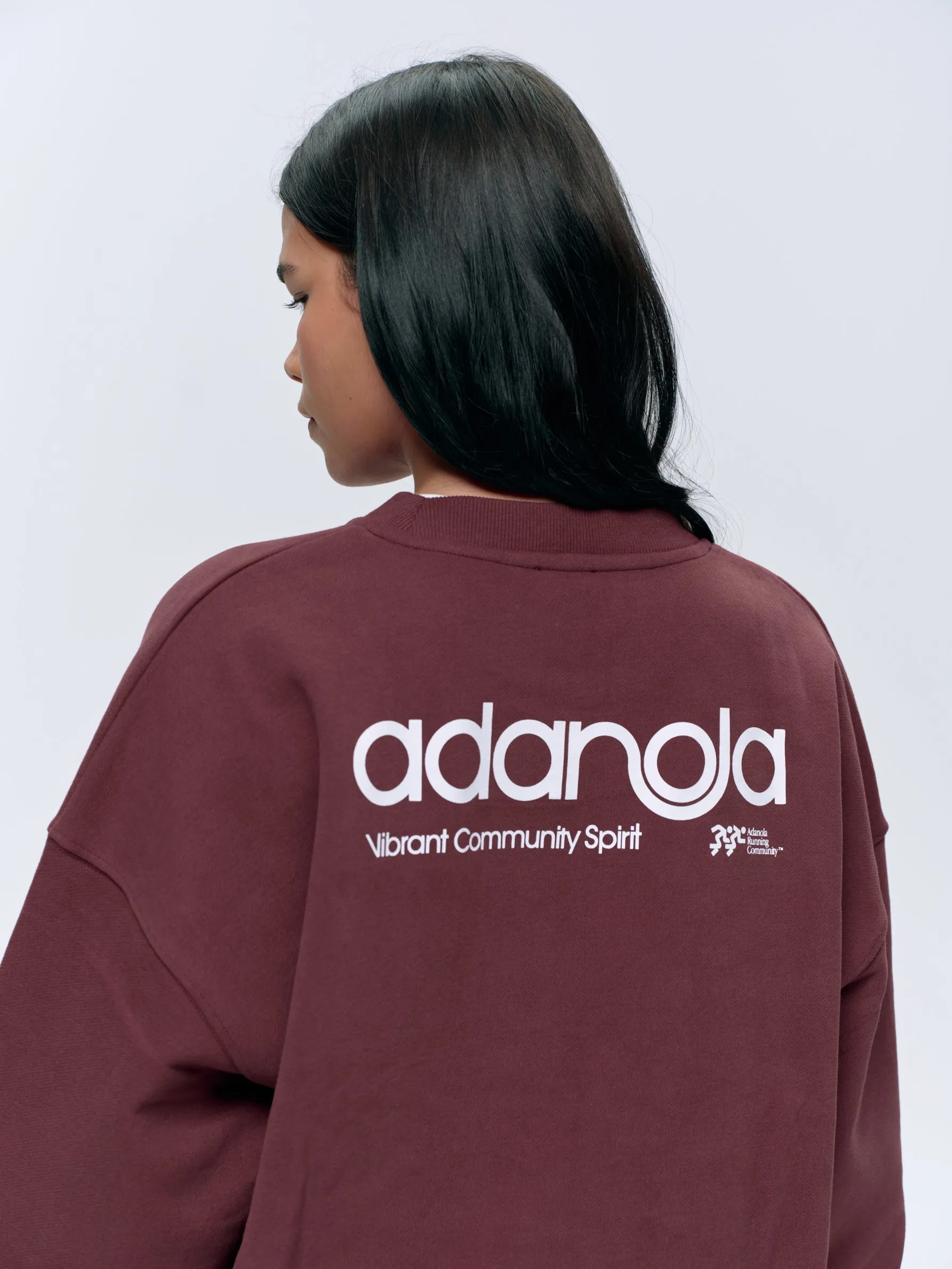 Motion Oversized Sweatshirt - Burgundy/White sold by Adanola product image thumbnail 2