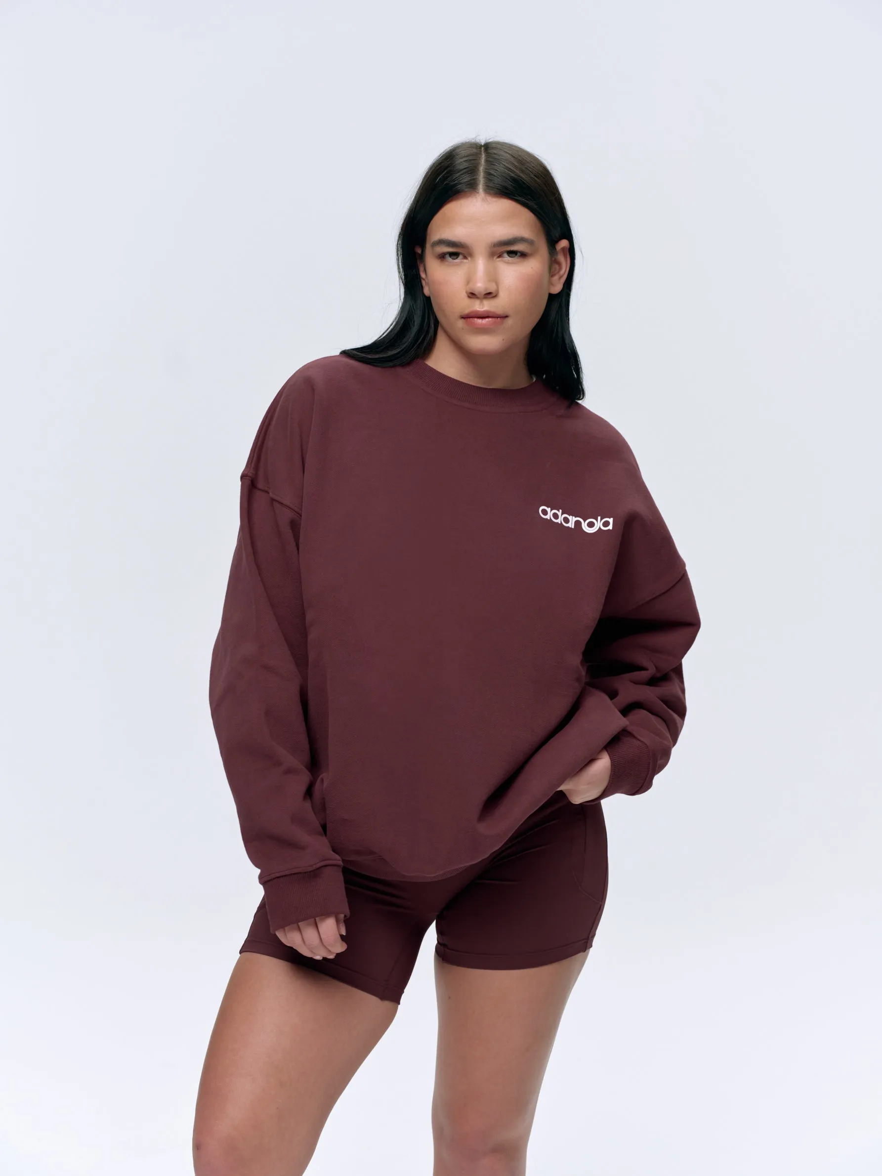 Motion Oversized Sweatshirt - Burgundy/White sold by Adanola
