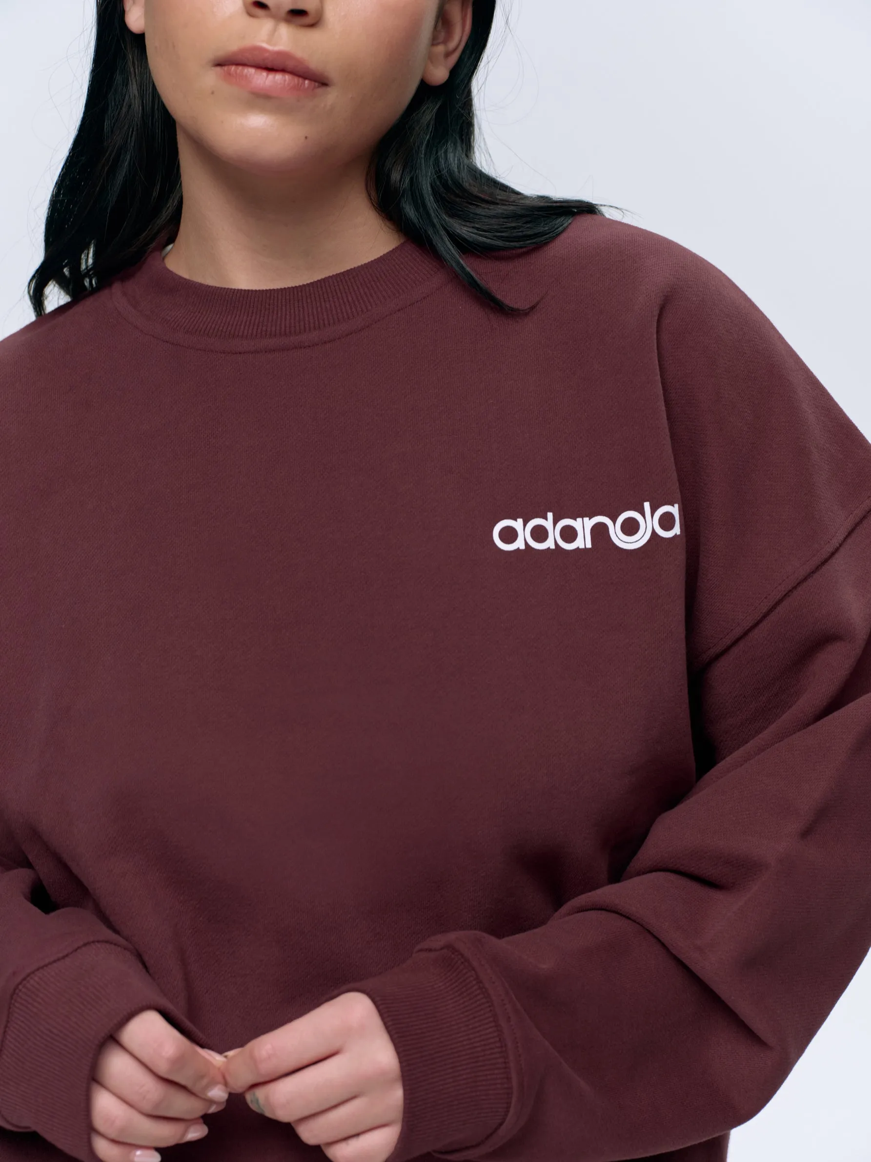 Motion Oversized Sweatshirt - Burgundy/White sold by Adanola product image thumbnail 3