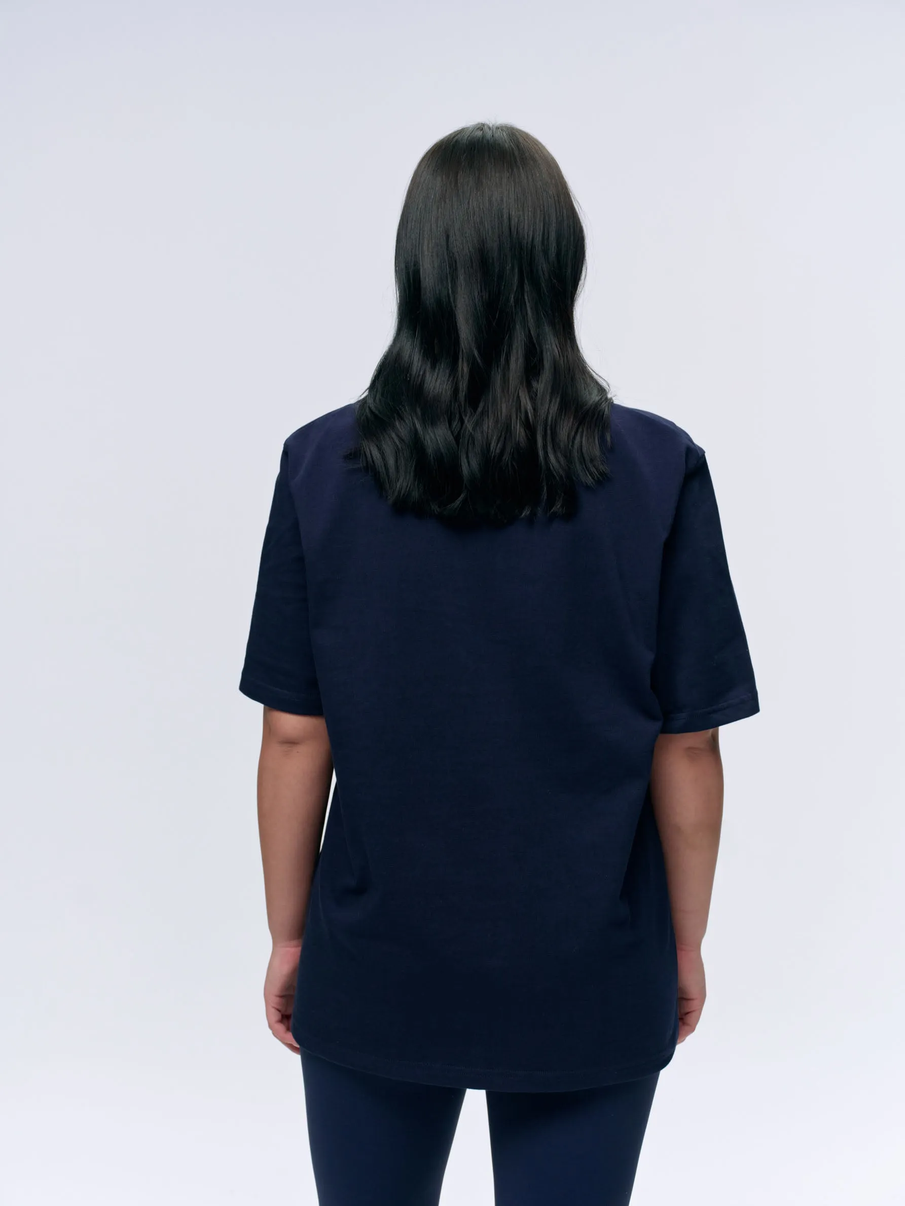 Varsity Short Sleeve Oversized T-shirt - Navy Blue/Burgundy sold by Adanola product image thumbnail 3