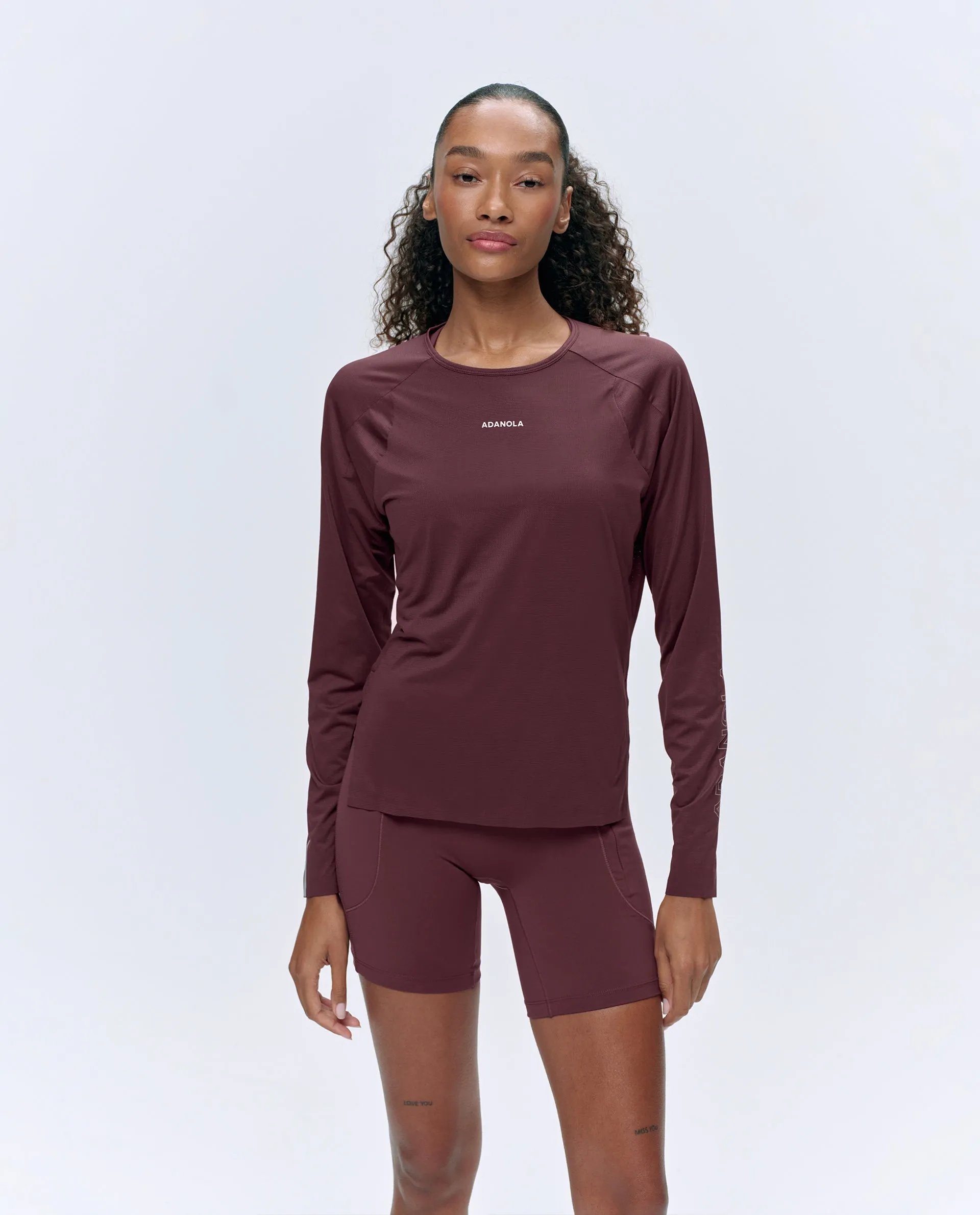 Lightweight Running Long Sleeve T-Shirt - Burgundy sold by Adanola