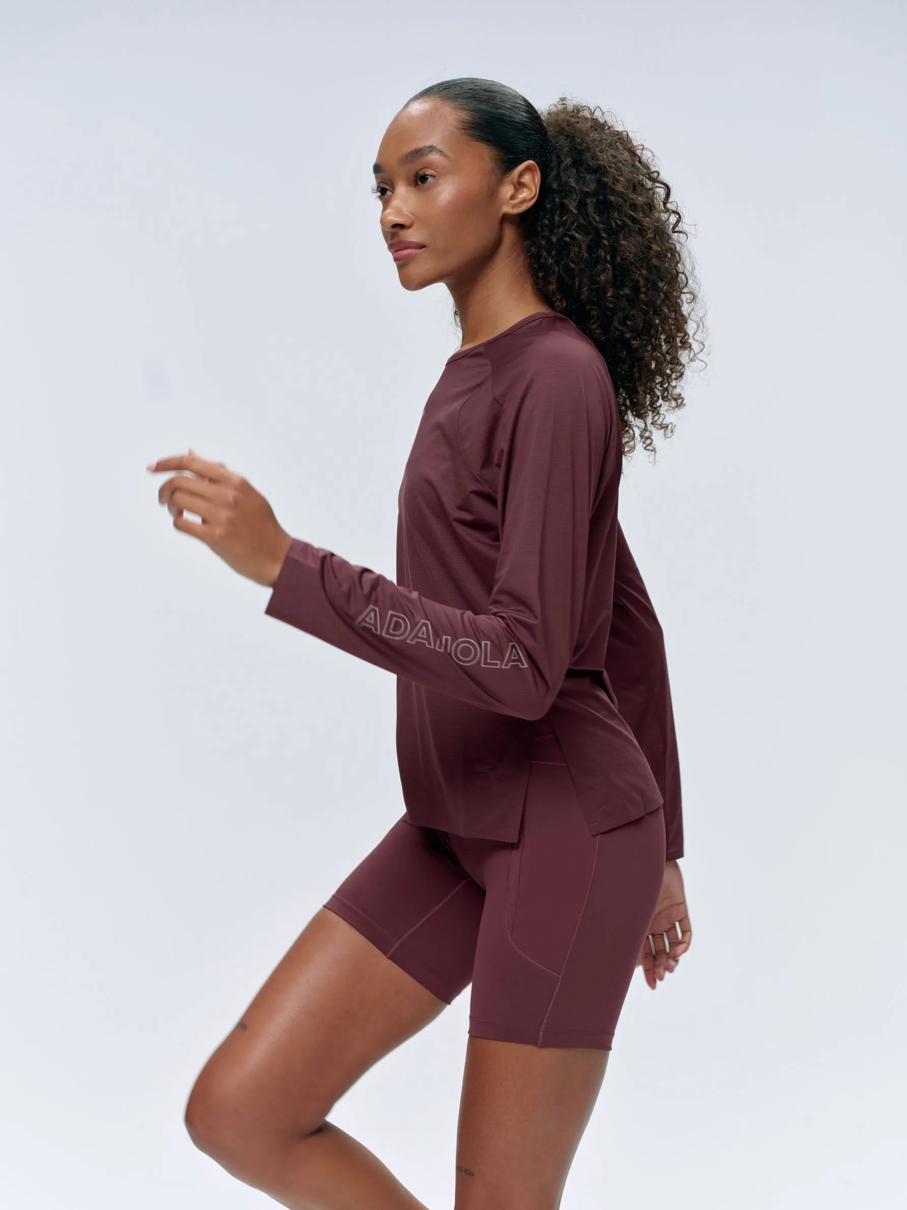 Lightweight Running Long Sleeve T-Shirt - Burgundy sold by Adanola product image thumbnail 4