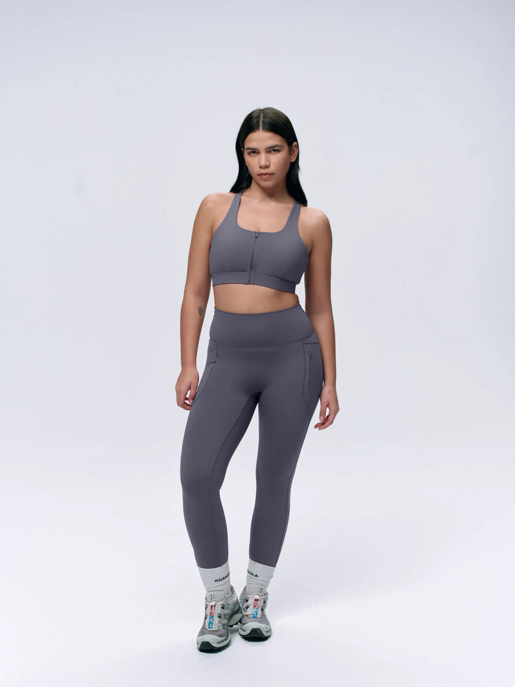 Ultimate Seam Detail Zip Pocket Leggings - Dark Grey sold by Adanola product image thumbnail 5