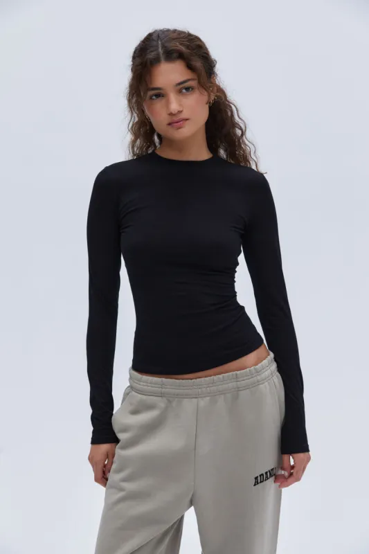 Cotton Long Sleeve Top - Black sold by Adanola
