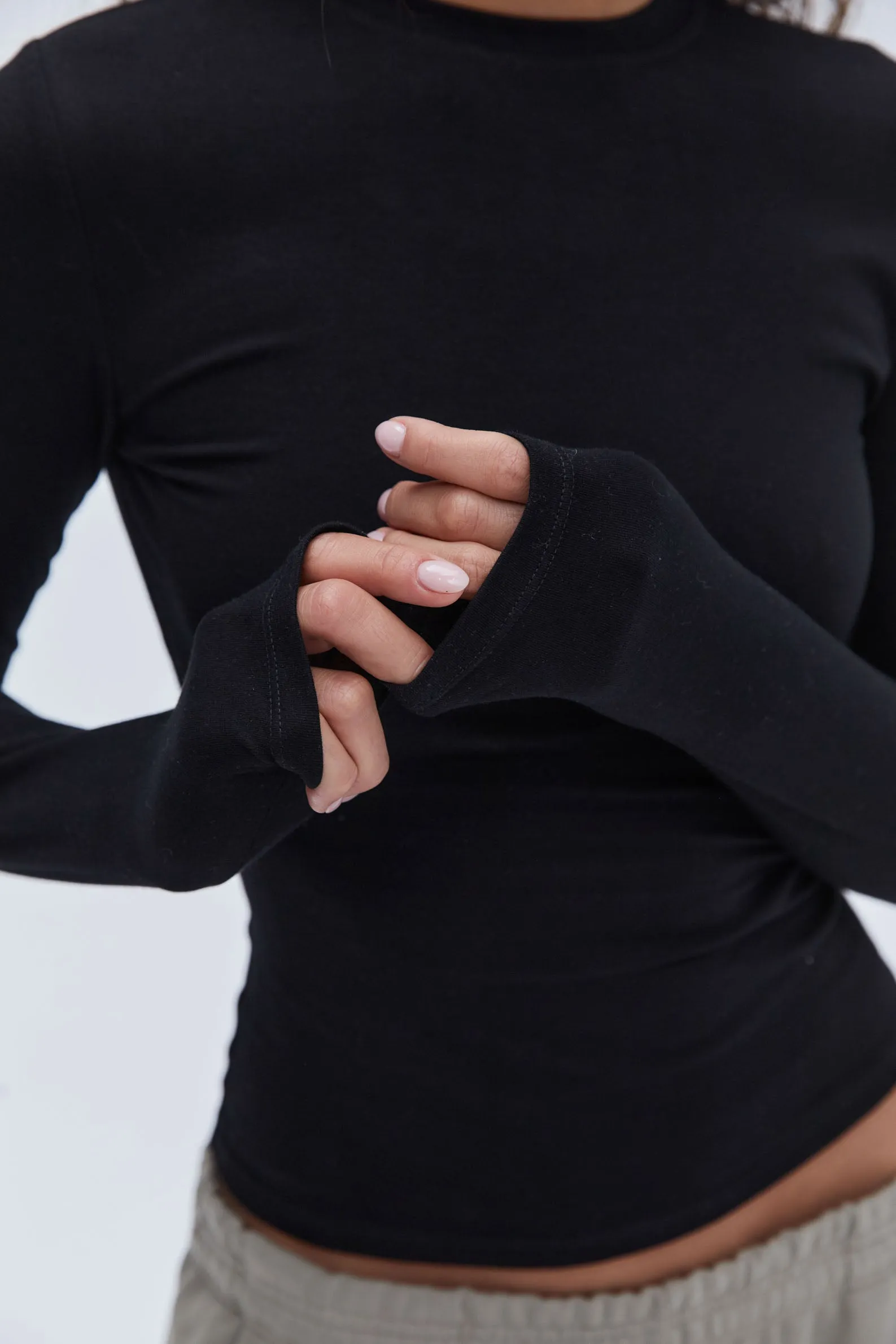 Cotton Long Sleeve Top - Black sold by Adanola product image thumbnail 2