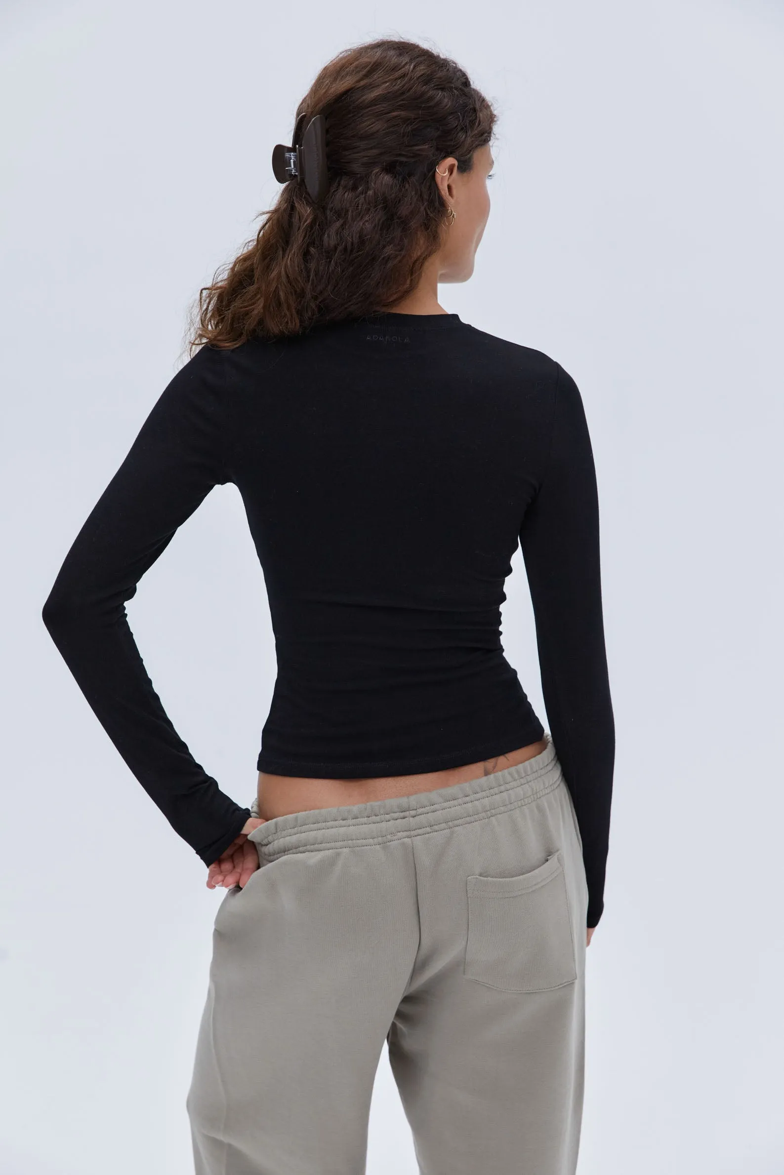 Cotton Long Sleeve Top - Black sold by Adanola product image thumbnail 3