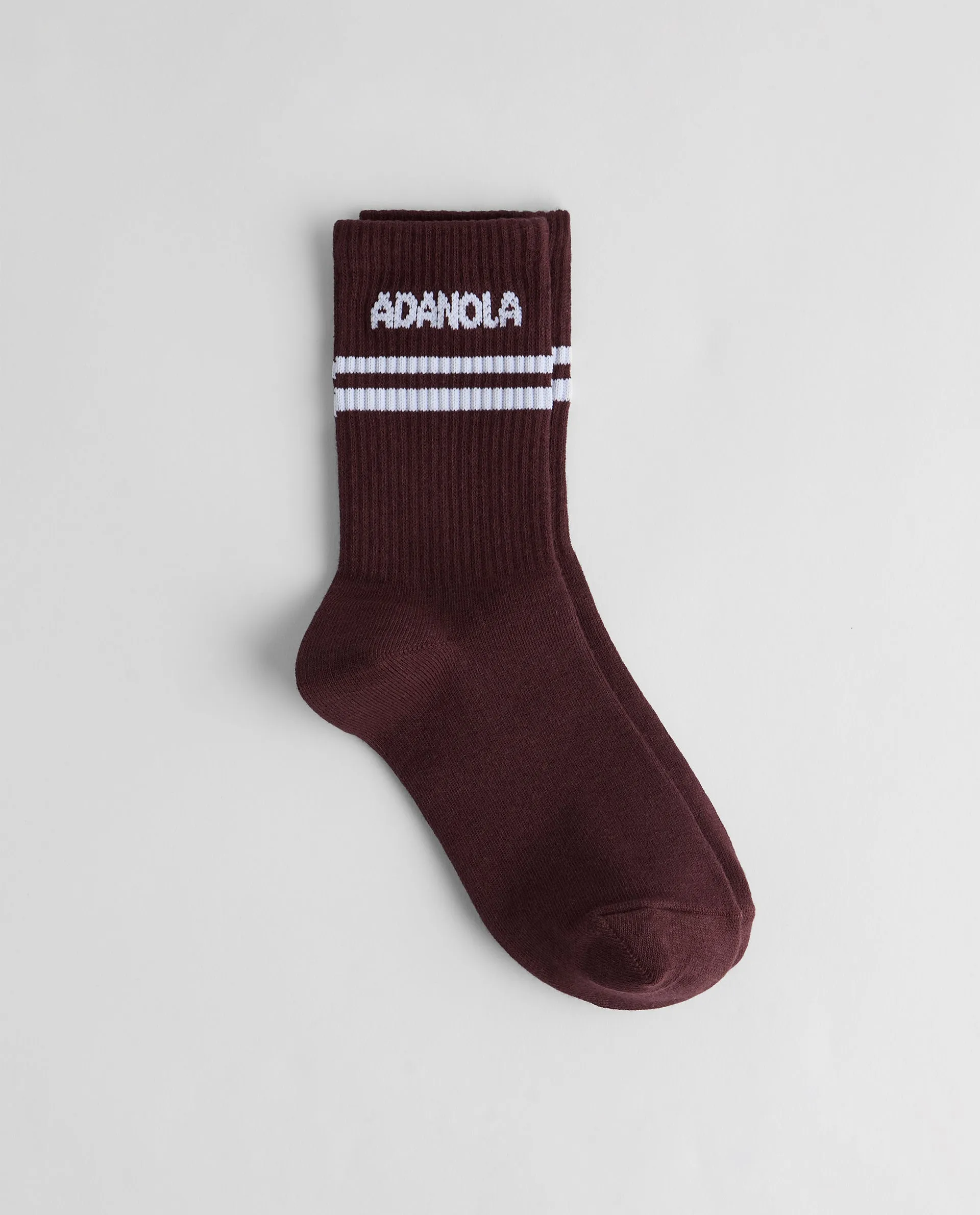 Sport Stripe Socks - Burgundy/White sold by Adanola product image thumbnail 2