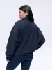 Varsity Relaxed Funnel Neck Zip Sweatshirt - Navy Blue/Burgundy sold by Adanola