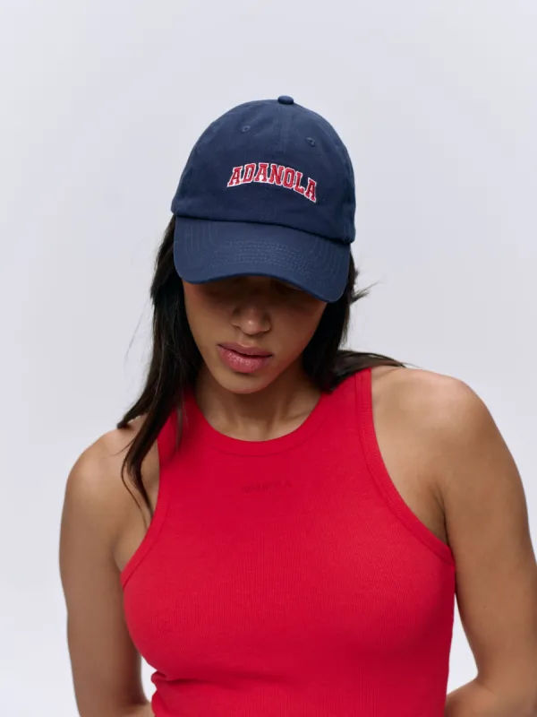 Varsity Cap  - Navy Blue/Red sold by Adanola