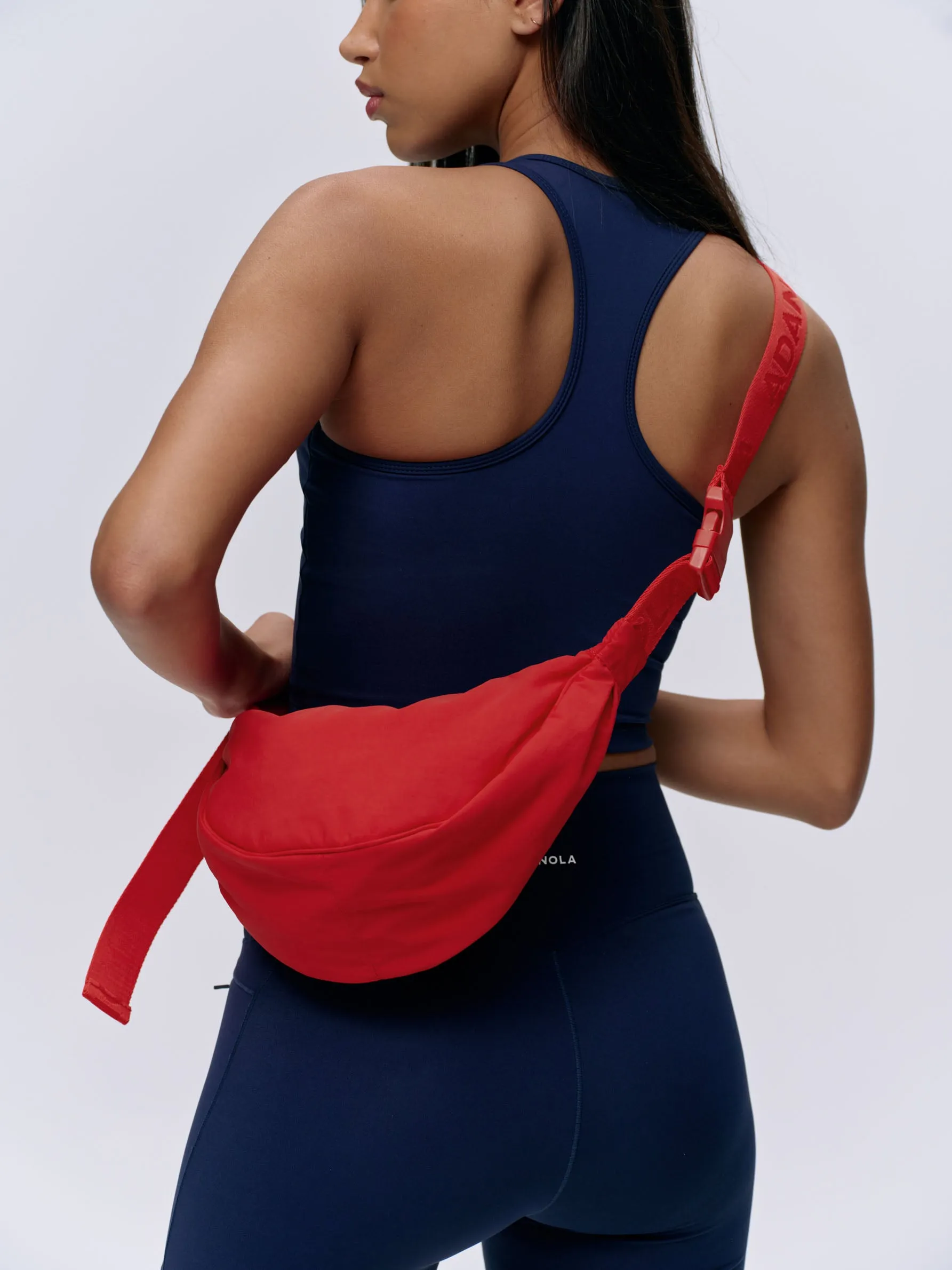 Branded Strap Crossbody Bag - Red sold by Adanola