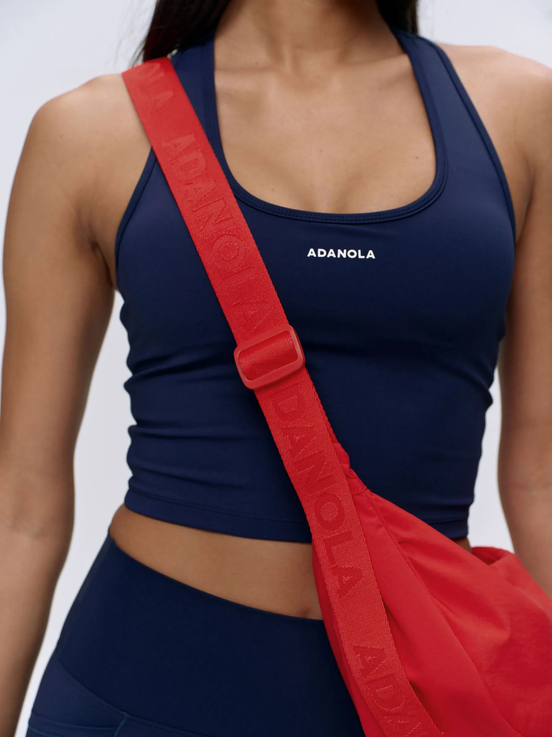 Branded Strap Crossbody Bag - Red sold by Adanola product image thumbnail 4