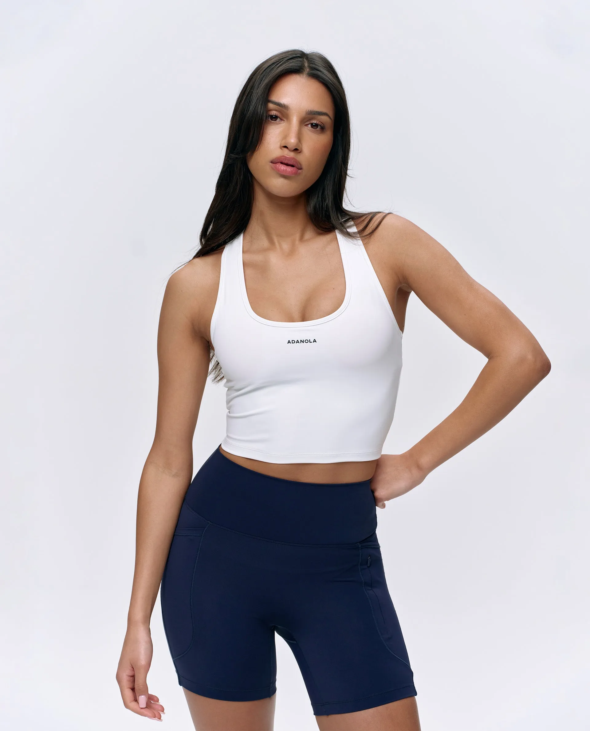 Ultimate Racer Back Tank - White sold by Adanola