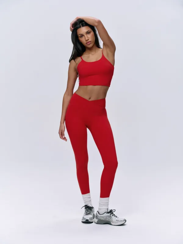 Ultimate Wrap Over Legging - Classic Red made by Adanola