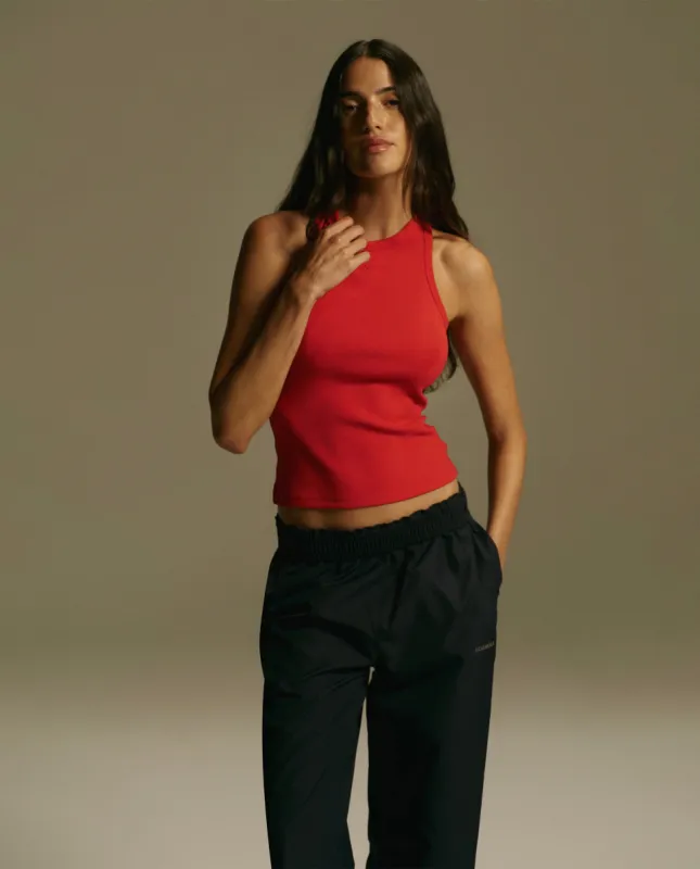 Rib Racer Vest Top - Classic Red sold by Adanola