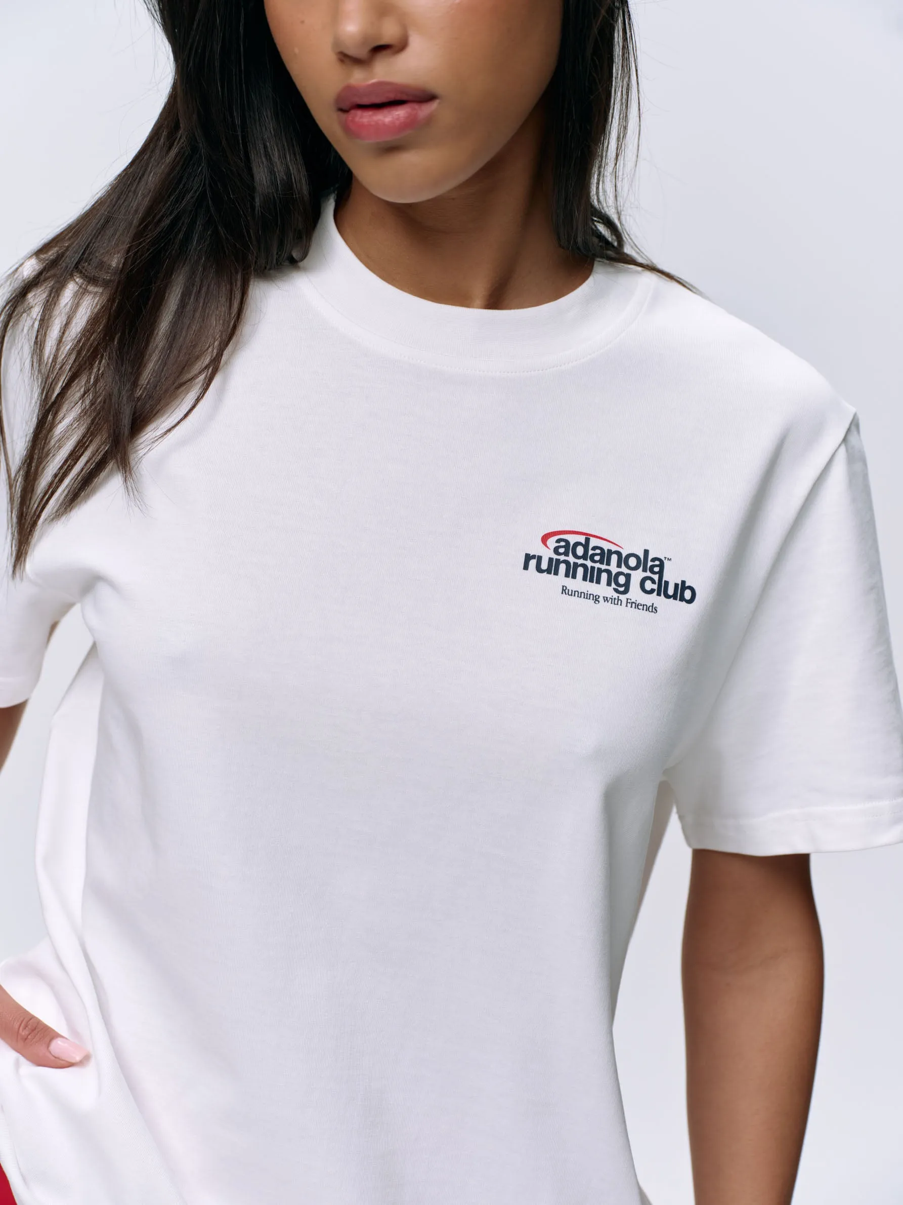 Adanola Running Short Sleeve Oversized T-shirt - White/Classic Red sold by Adanola product image thumbnail 3