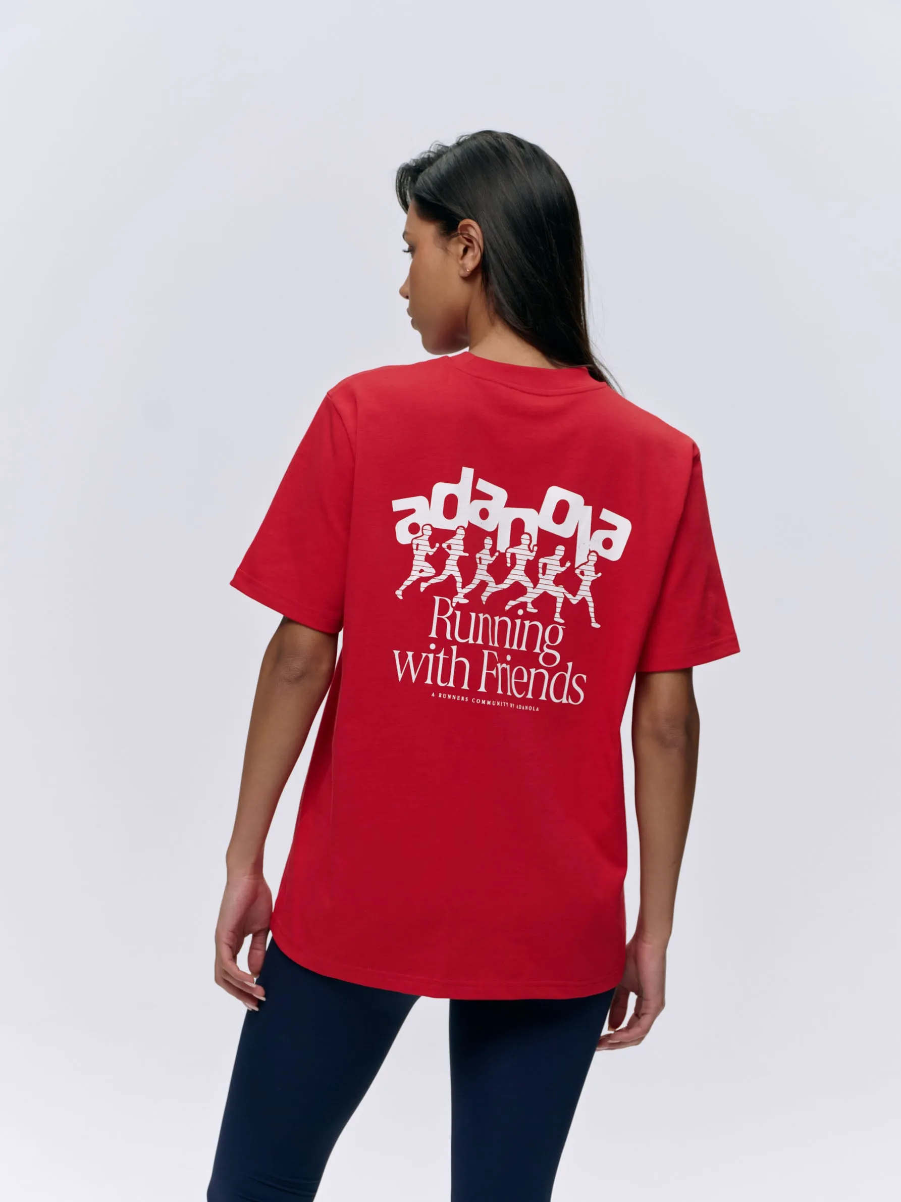 Runners Short Sleeve Oversized T-shirt - Classic Red/White sold by Adanola product image thumbnail 2