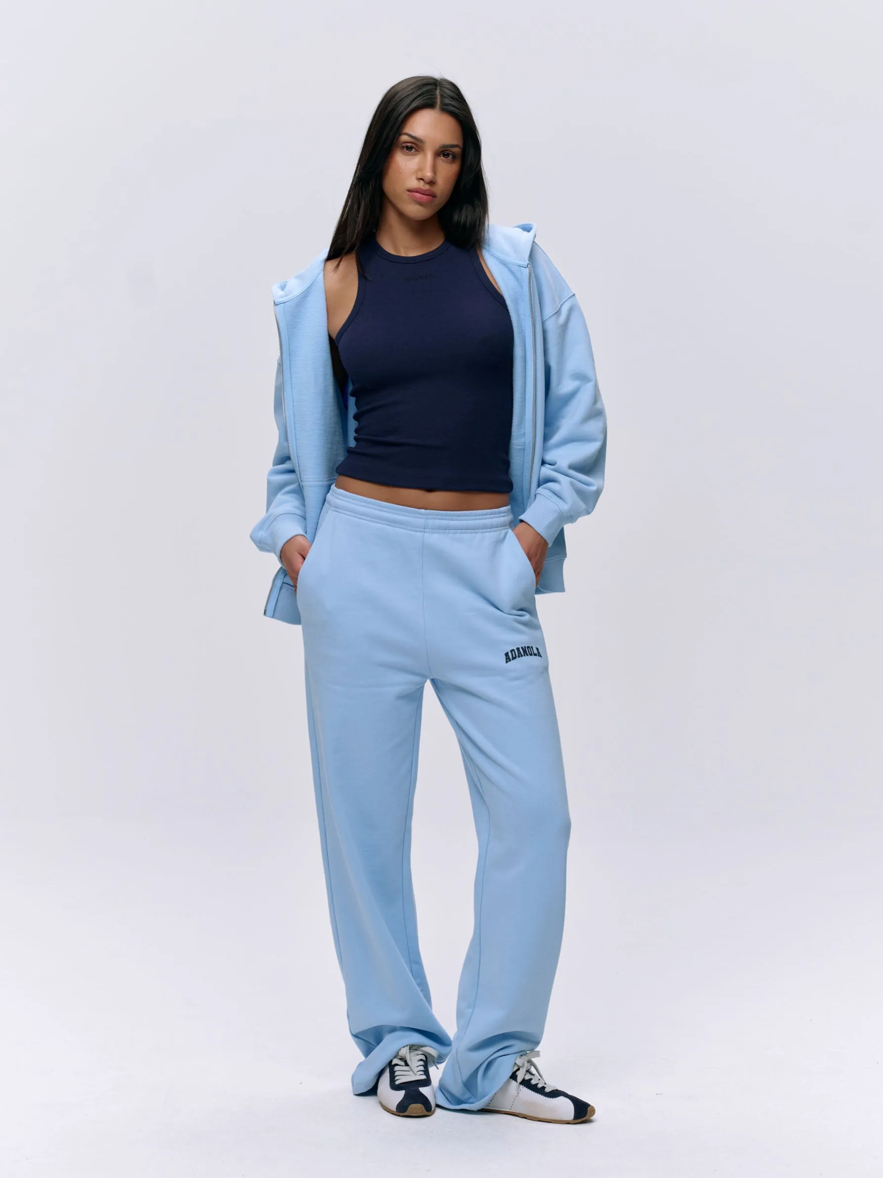 Varsity Straight Leg Sweatpants - Powder Blue/Navy Blue sold by Adanola product image thumbnail 2