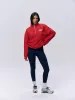 Adanola Running Oversized Funnel Neck Zip Sweatshirt - Classic Red sold by Adanola