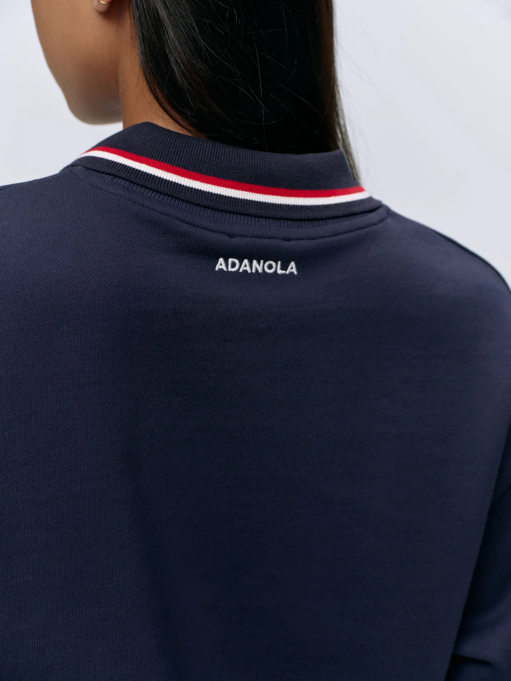 Collared Sweatshirt - Navy Blue/Marshmallow White sold by Adanola product image thumbnail 4