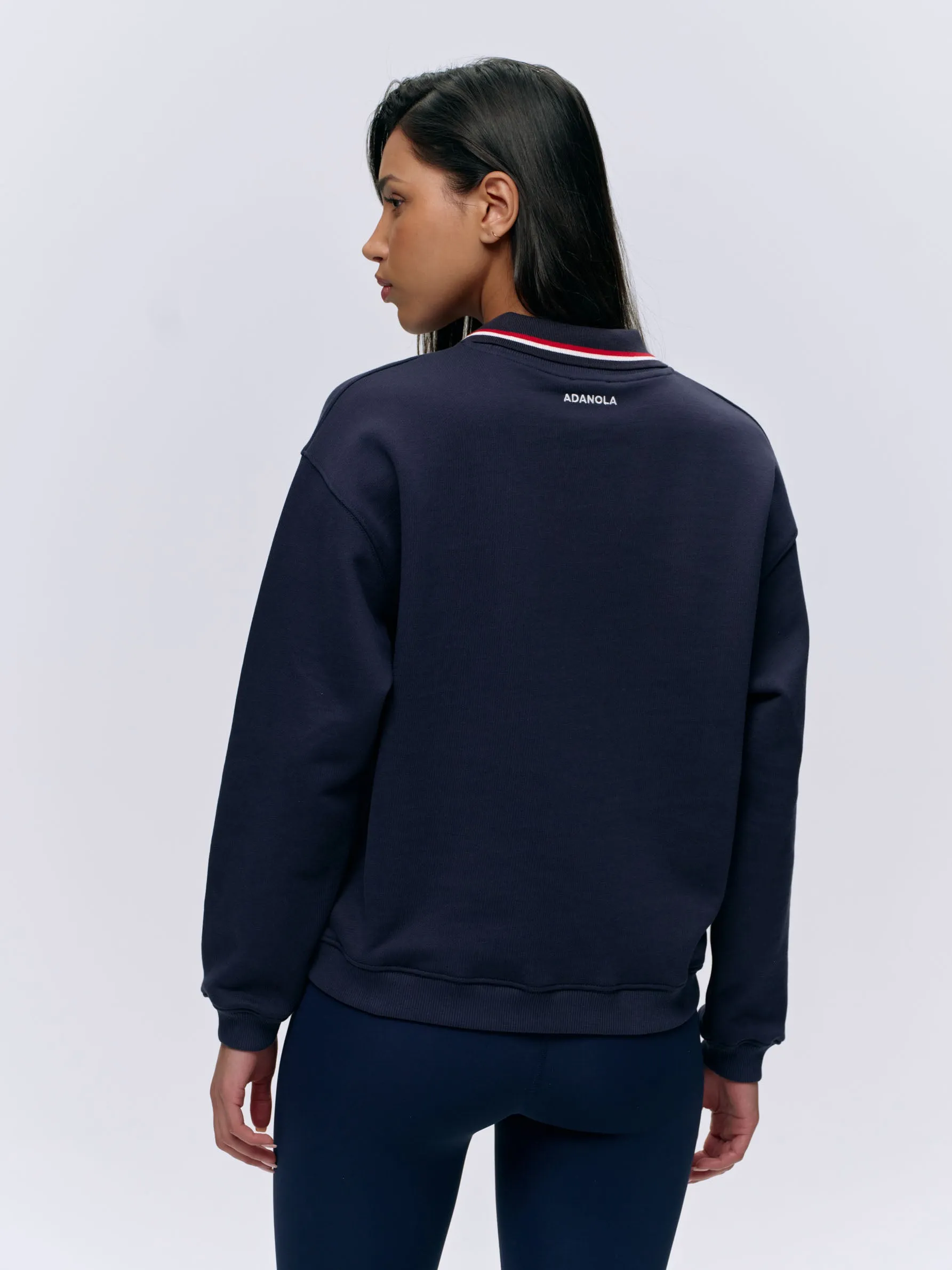 Collared Sweatshirt - Navy Blue/Marshmallow White sold by Adanola product image thumbnail 2