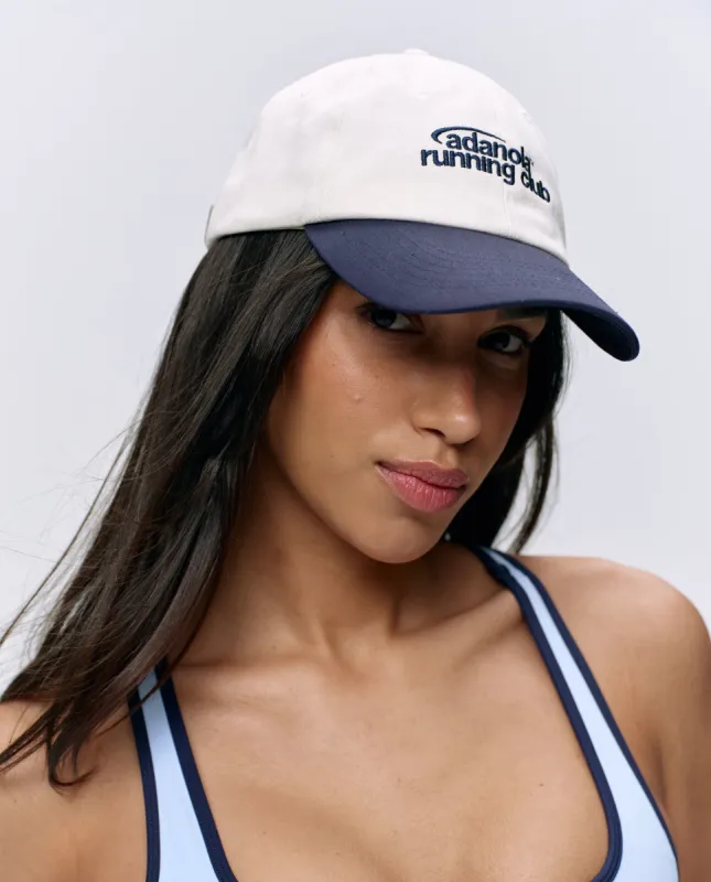 Adanola Running Embroidered Cap - Cream/Navy Blue sold by Adanola