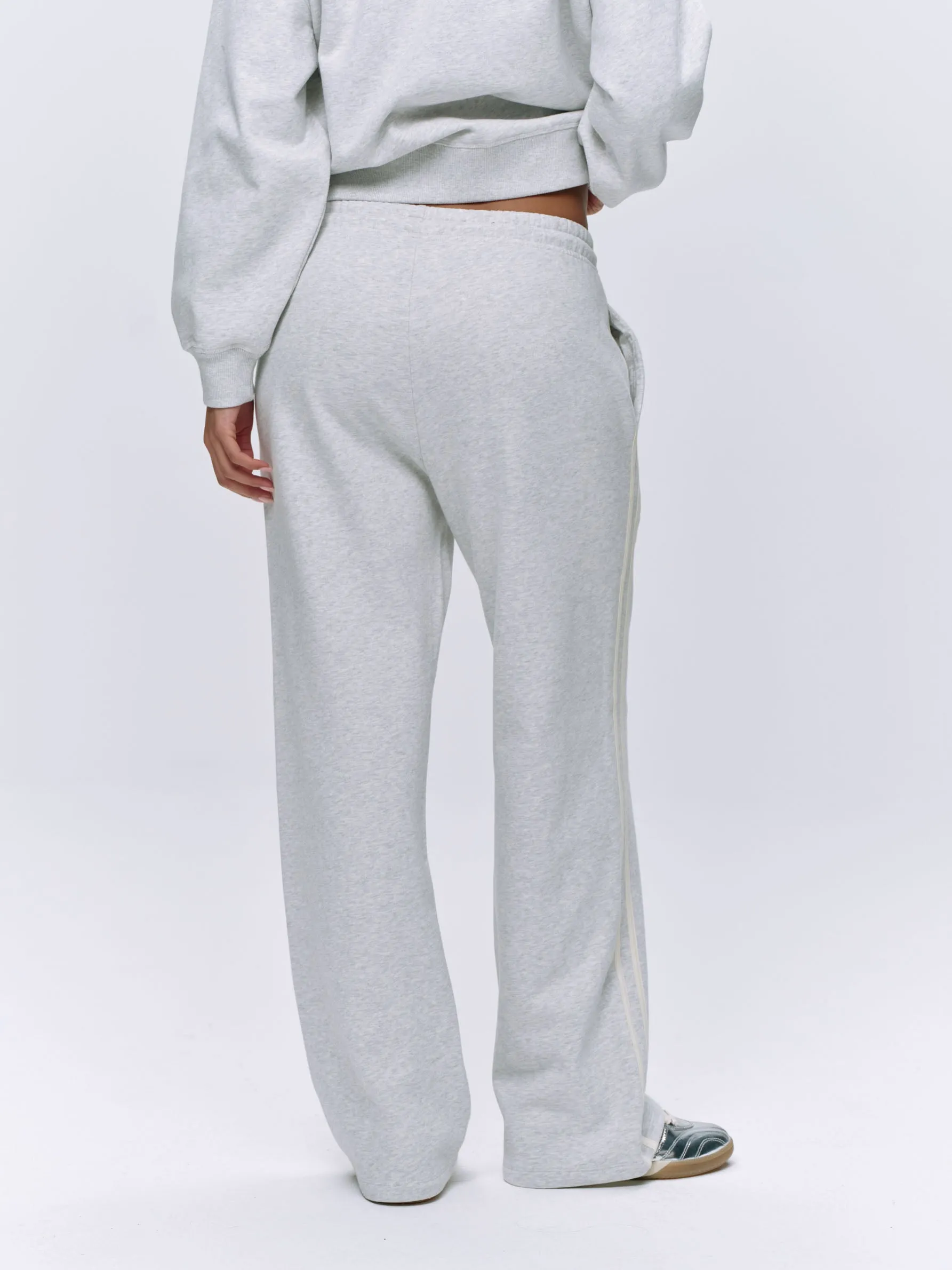 Varsity Loose Fit Sweatpants - Light Grey Melange/Marshmallow White sold by Adanola product image thumbnail 2