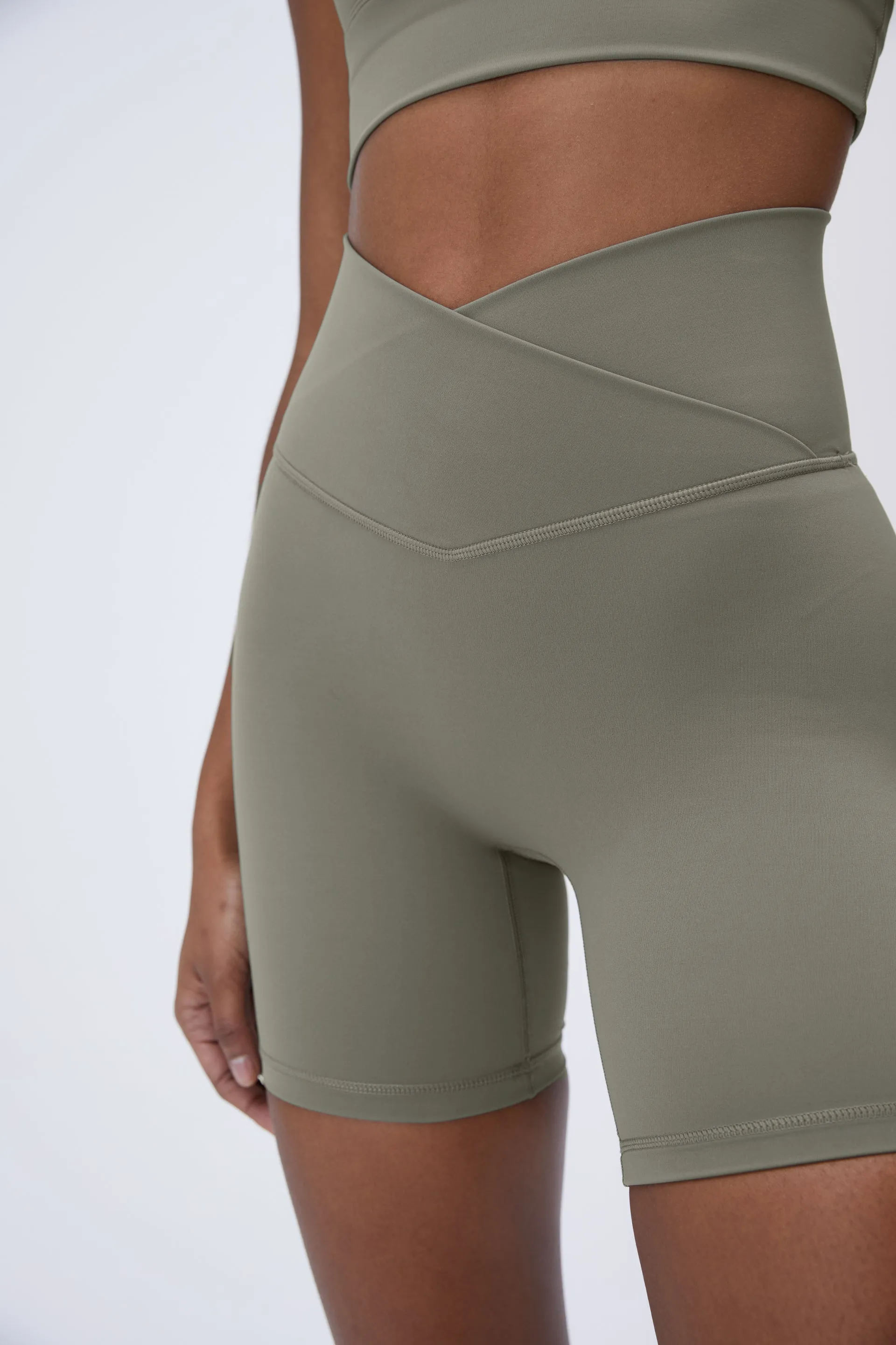 Ultimate Wrap Over Crop Shorts - Olive Green sold by Adanola product image thumbnail 4