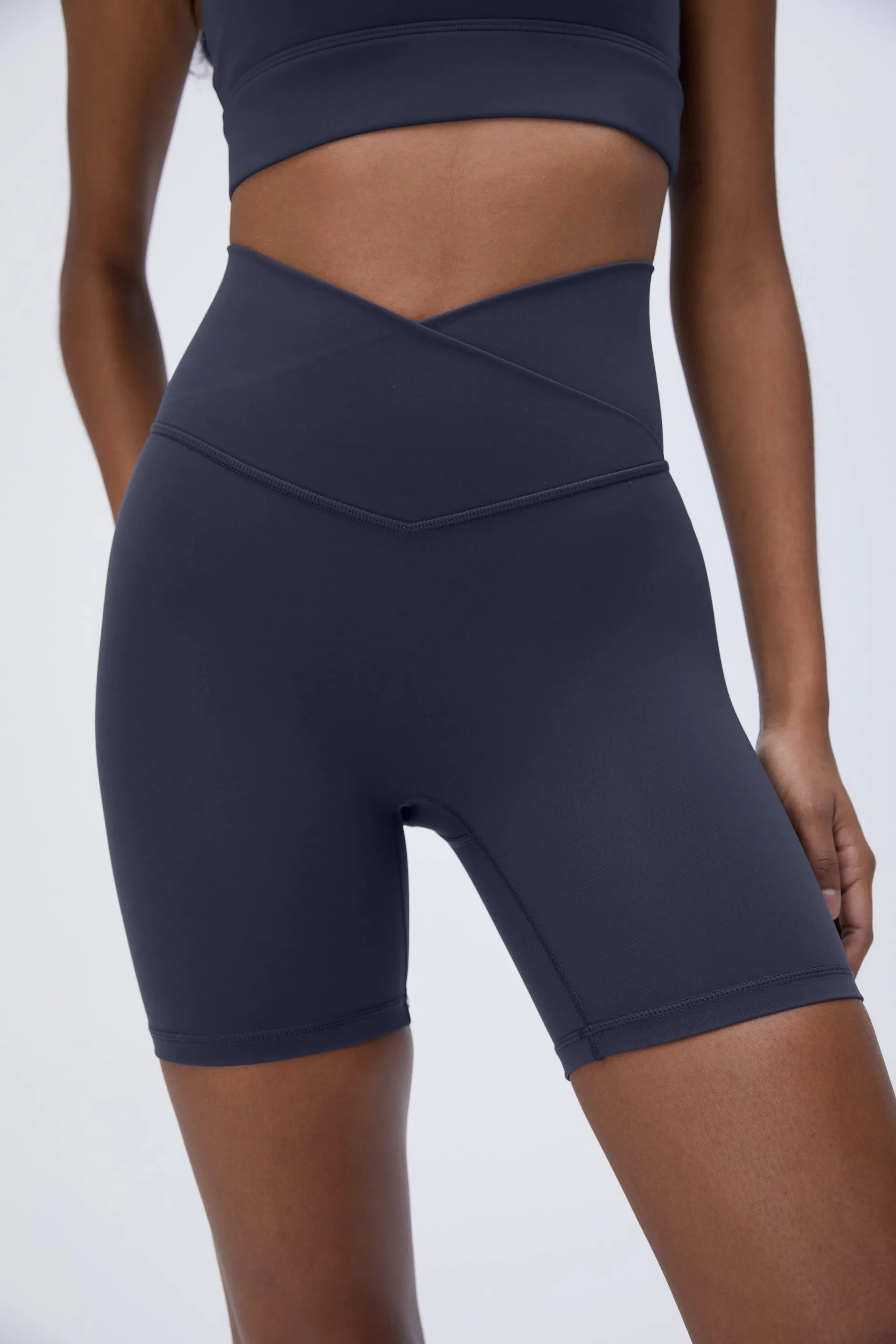 Ultimate Wrap Over Crop Shorts - Midnight Blue sold by Adanola product image thumbnail 3