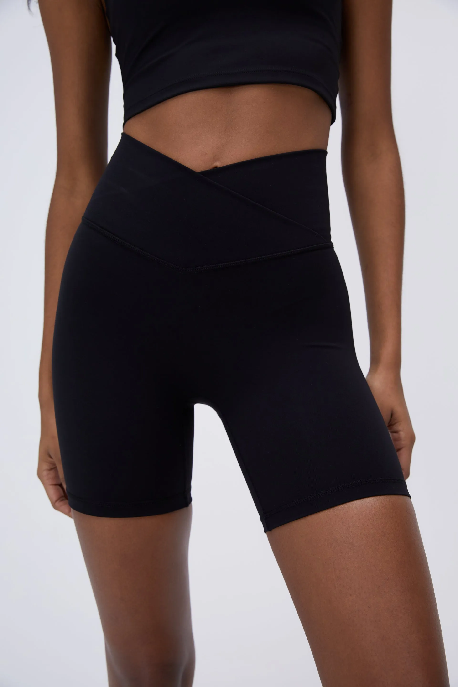 Ultimate Wrap Over Crop Shorts - Black sold by Adanola product image thumbnail 4