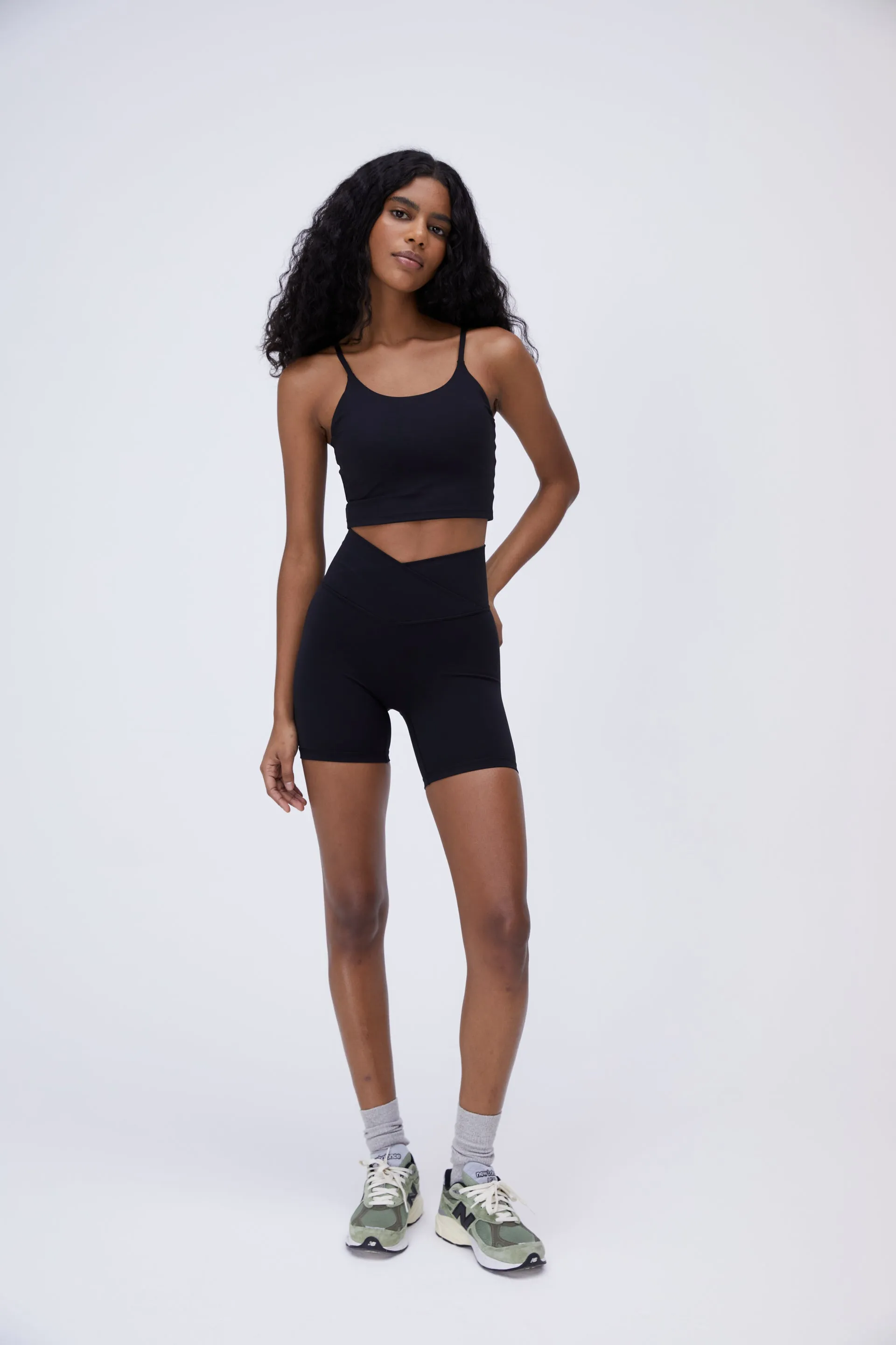 Ultimate Wrap Over Crop Shorts - Black sold by Adanola