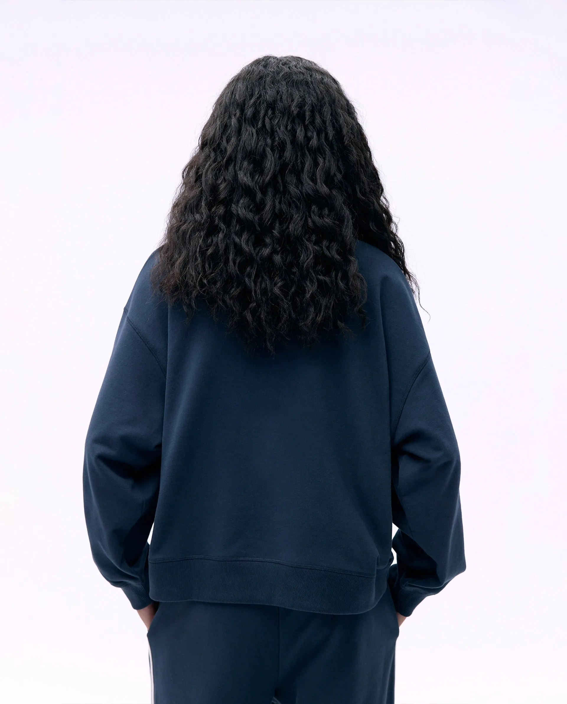 Varsity Loose Fit Sweatshirt - Midnight Blue/Marshmallow White sold by Adanola product image thumbnail 2