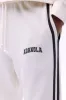 Varsity Loose Fit Sweatpants - Marshmallow White/Coffee Bean sold by Adanola