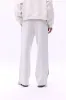 Varsity Loose Fit Sweatpants - Marshmallow White/Coffee Bean sold by Adanola