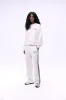 Varsity Loose Fit Sweatpants - Marshmallow White/Coffee Bean sold by Adanola