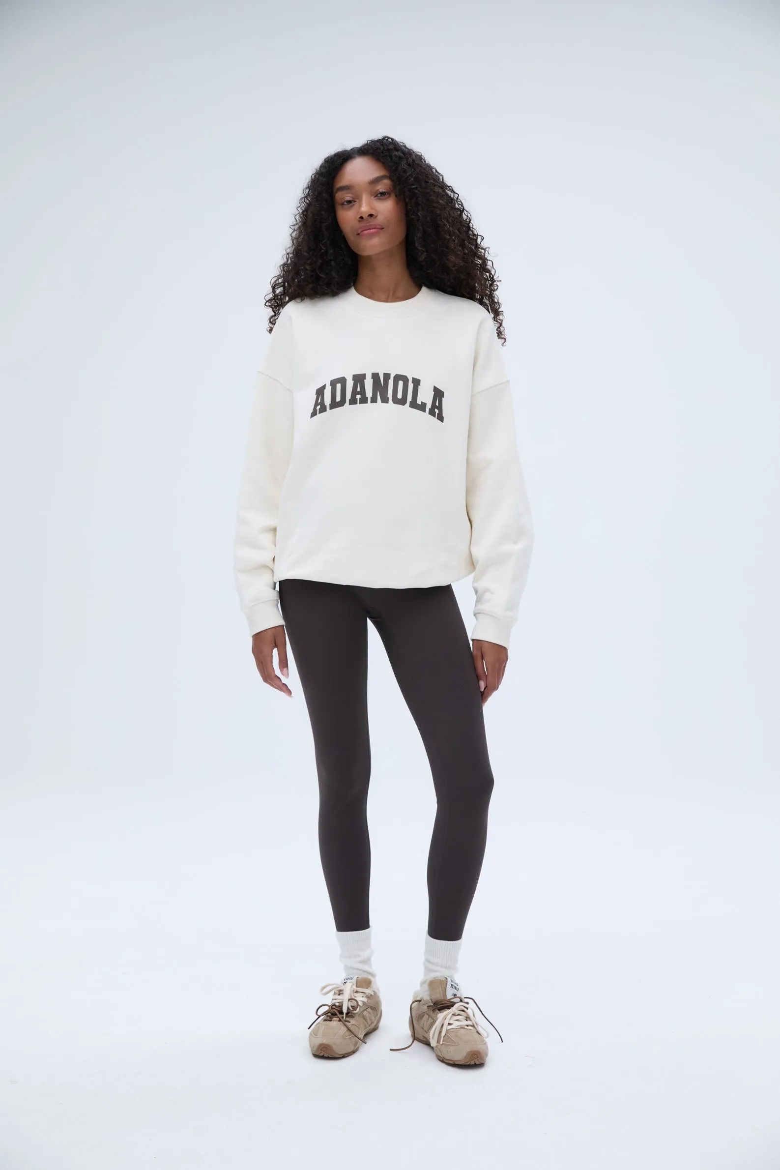 Varsity Oversized Sweatshirt - Marshmallow White/Coffee Bean sold by Adanola product image thumbnail 4