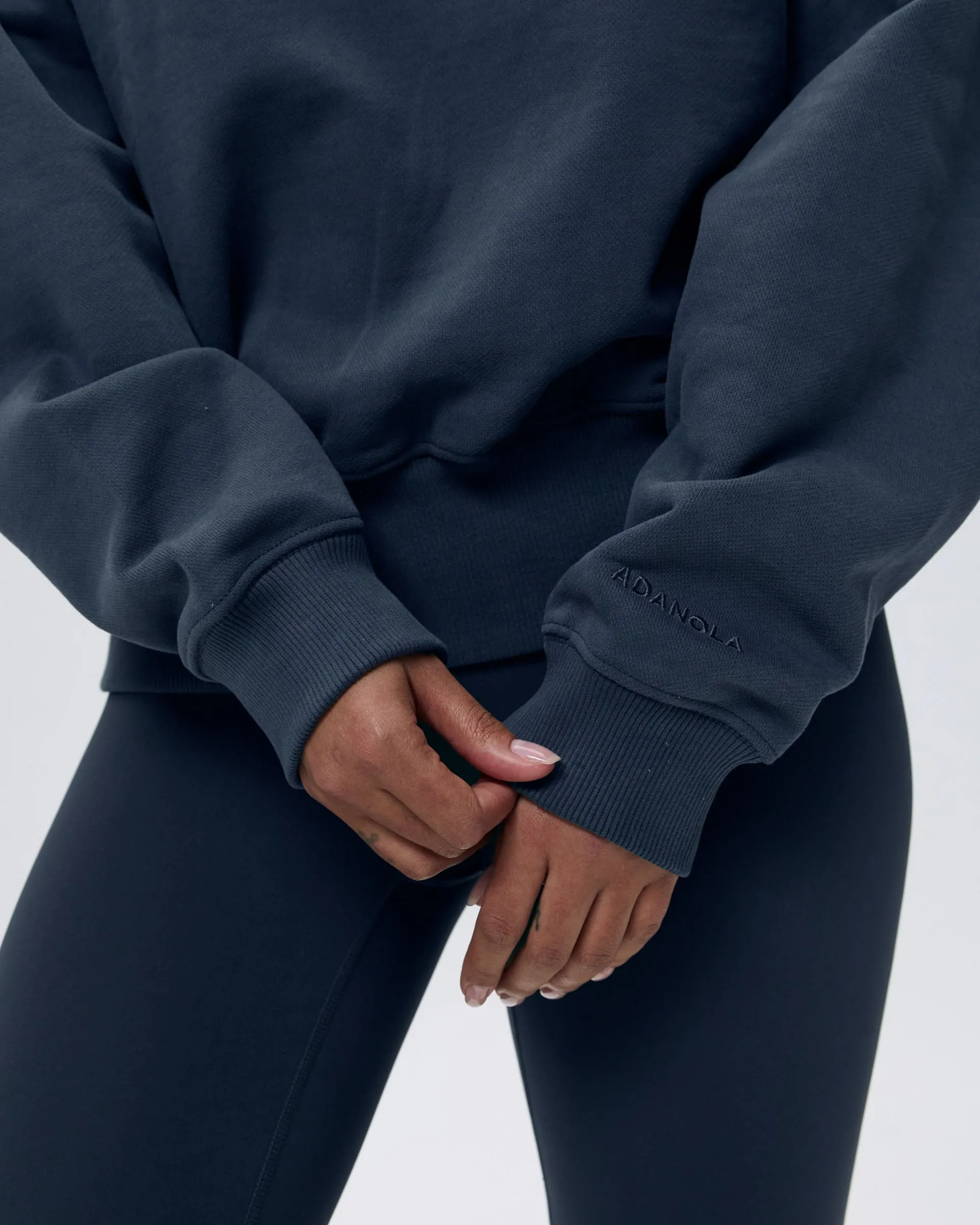 Relaxed Funnel Neck Zip Sweatshirt - Midnight Blue sold by Adanola product image thumbnail 3