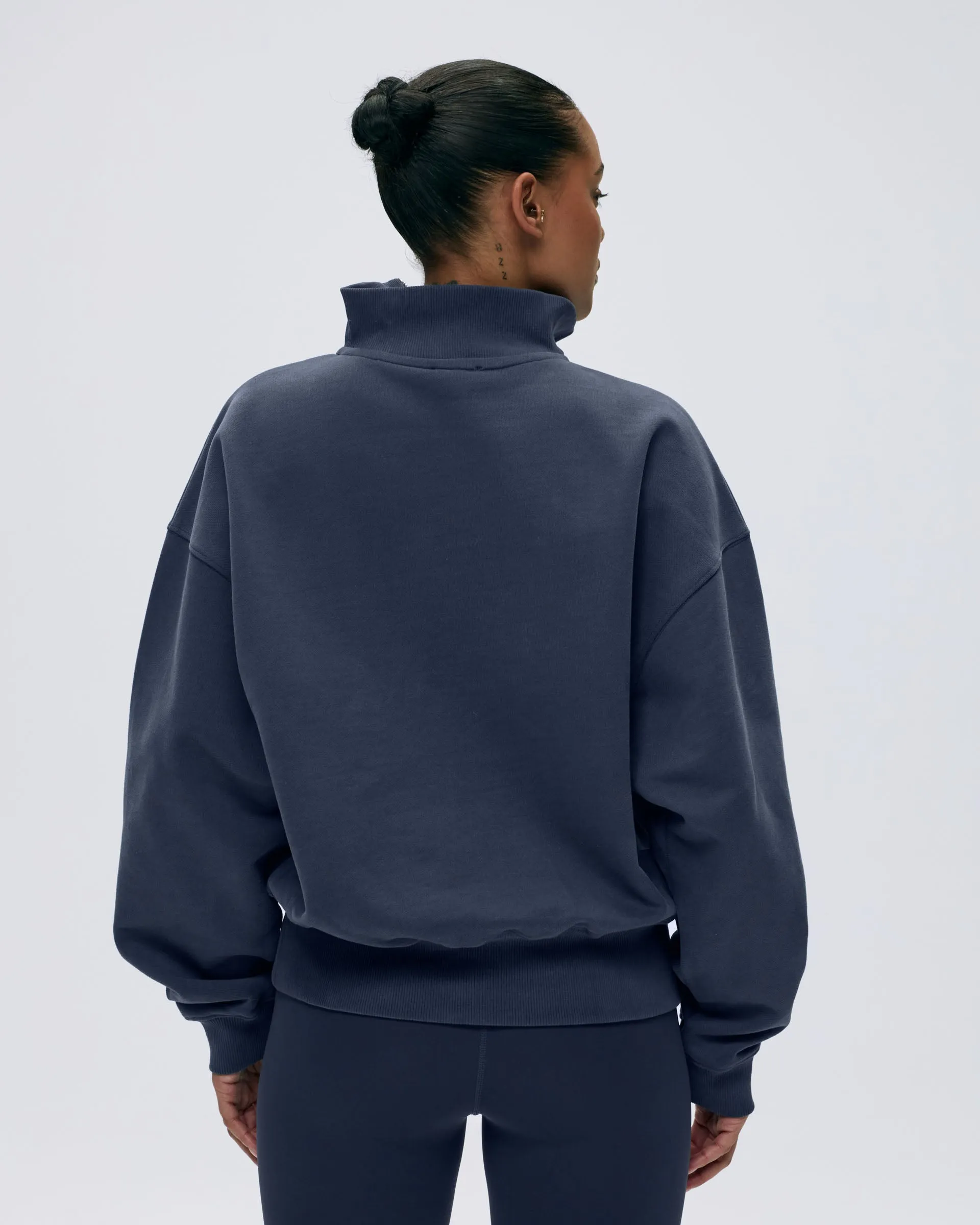 Relaxed Funnel Neck Zip Sweatshirt - Midnight Blue sold by Adanola product image thumbnail 2