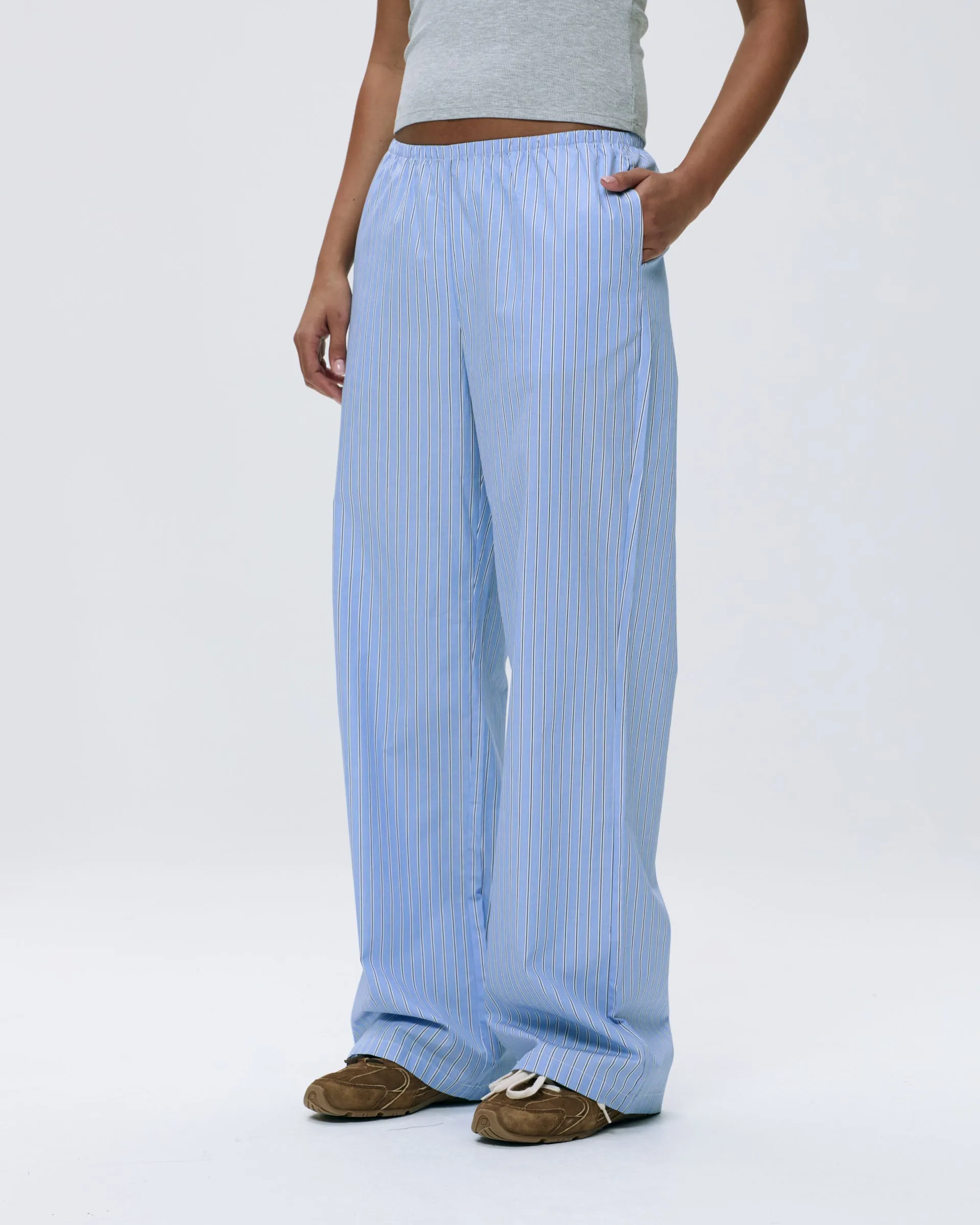 Cotton Stripe Pull On Pants - Blue/White sold by Adanola product image thumbnail 5
