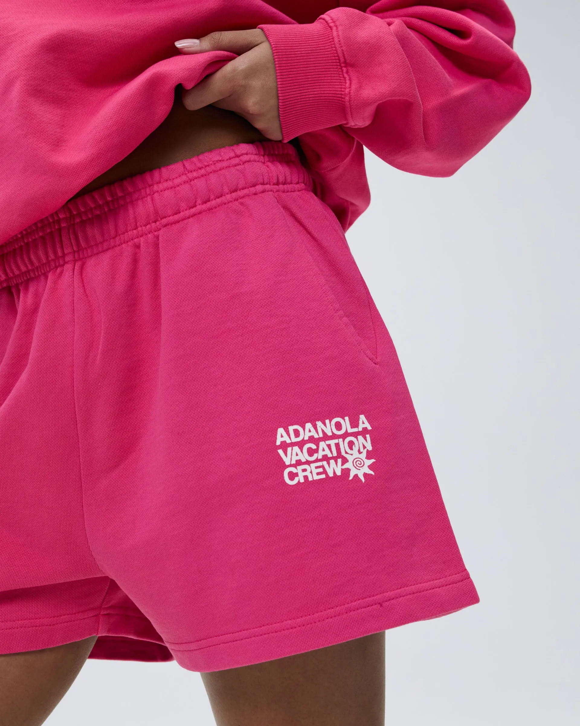 Vacation Sweat Shorts - Hot Pink/Marshmallow White sold by Adanola product image thumbnail 3