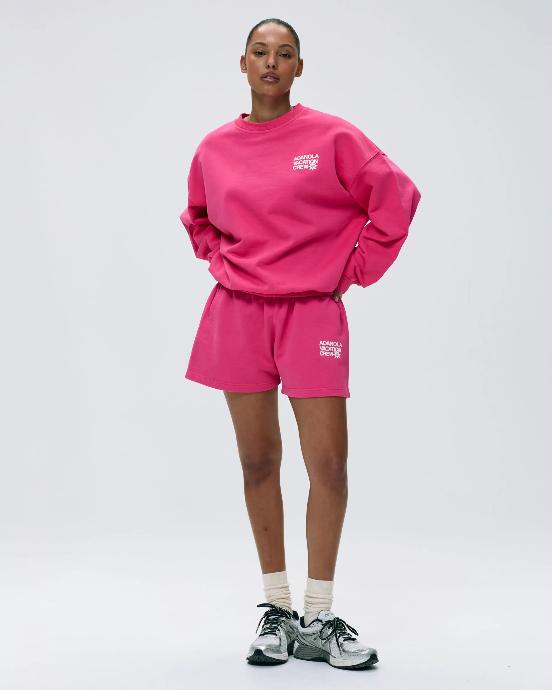 Vacation Sweat Shorts - Hot Pink/Marshmallow White sold by Adanola product image thumbnail 5